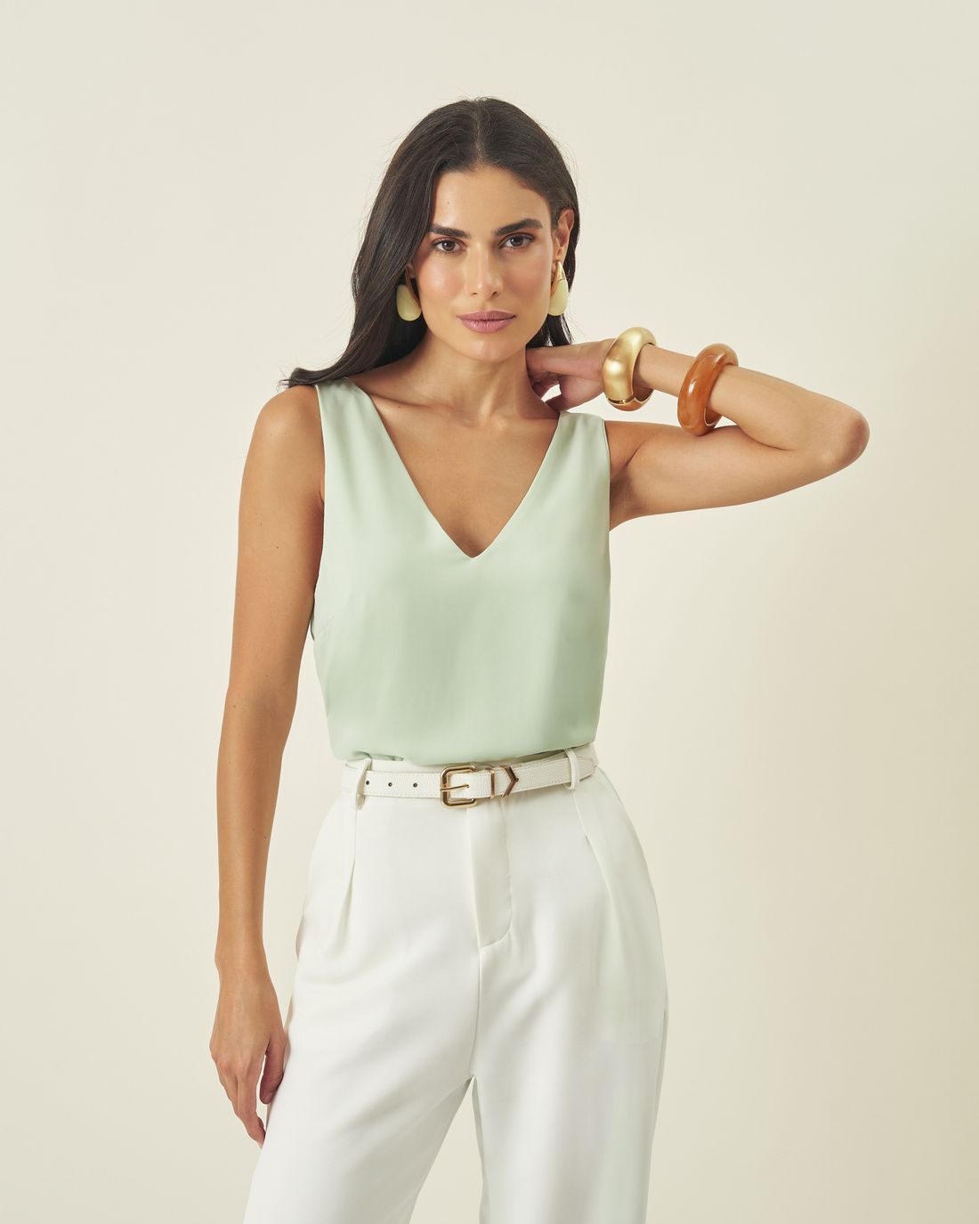 Regata Crepe Lisa Decote V - Milalai Regata Crepe Lisa Decote V - Milalai
