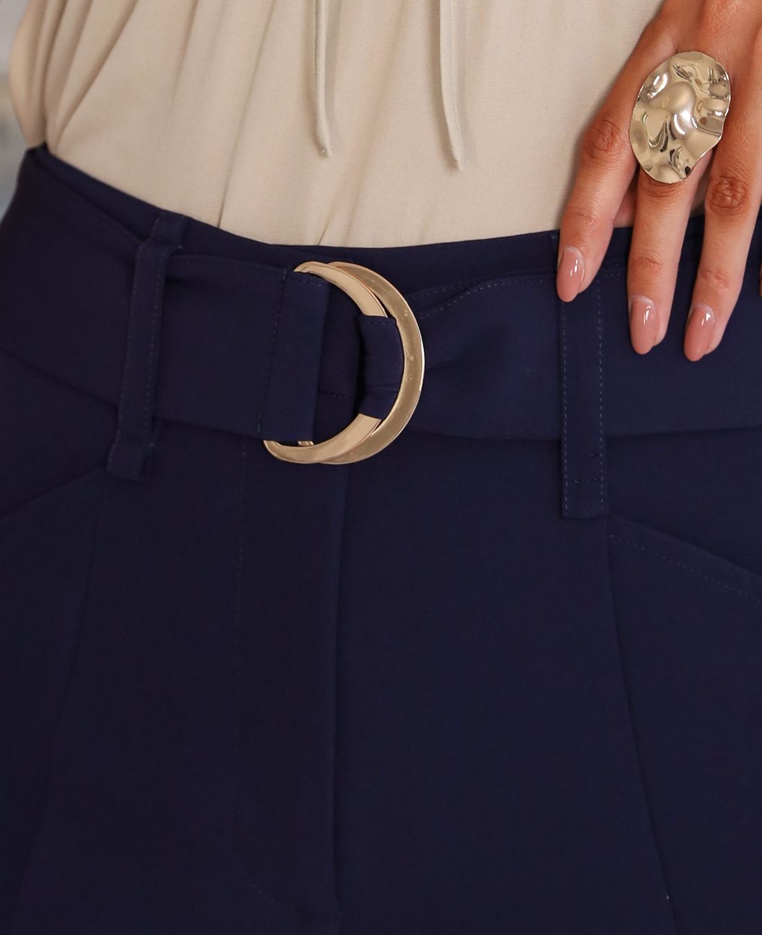 Calça Alfaiataria Wide Leg Com Cinto - Doce Flor