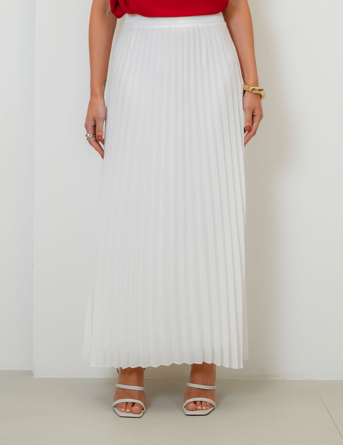 Saia Longa Brigitte Plissada - Unique Chic Saia Longa Brigitte Plissada - Unique Chic