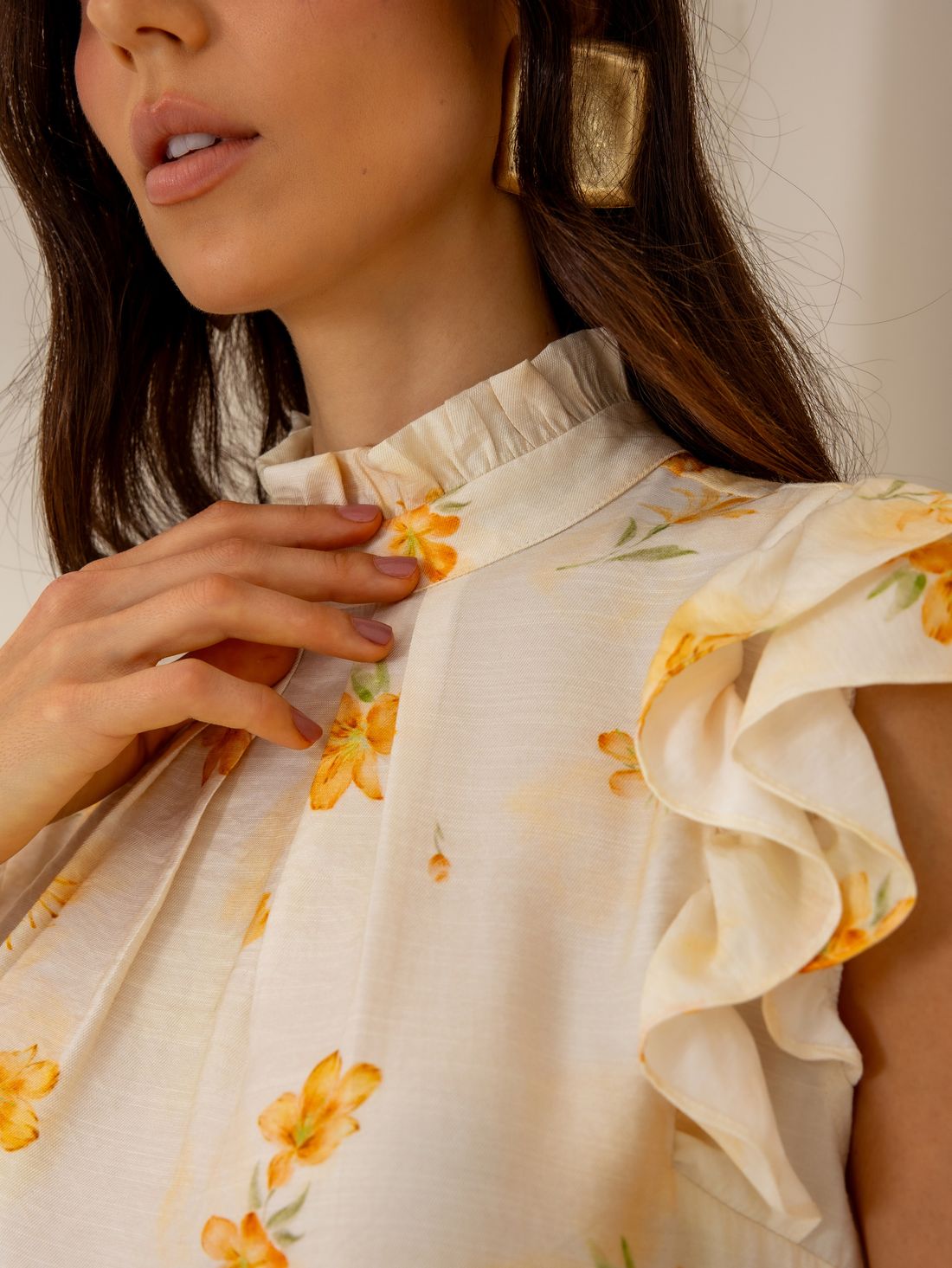 Blusa Estampa Floral Babados - Doce Flor Blusa Estampa Floral Babados - Doce Flor