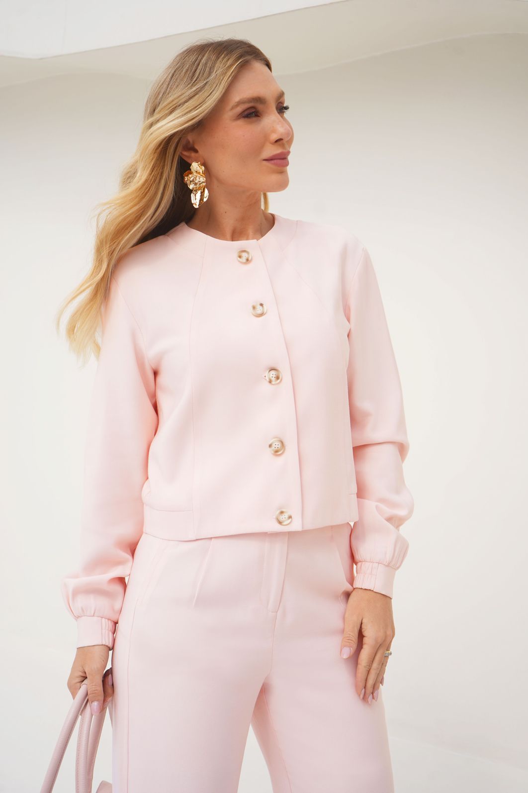 Jaqueta Bomber Twill Botões- Donna Ritz Jaqueta Bomber Twill Botões- Donna Ritz