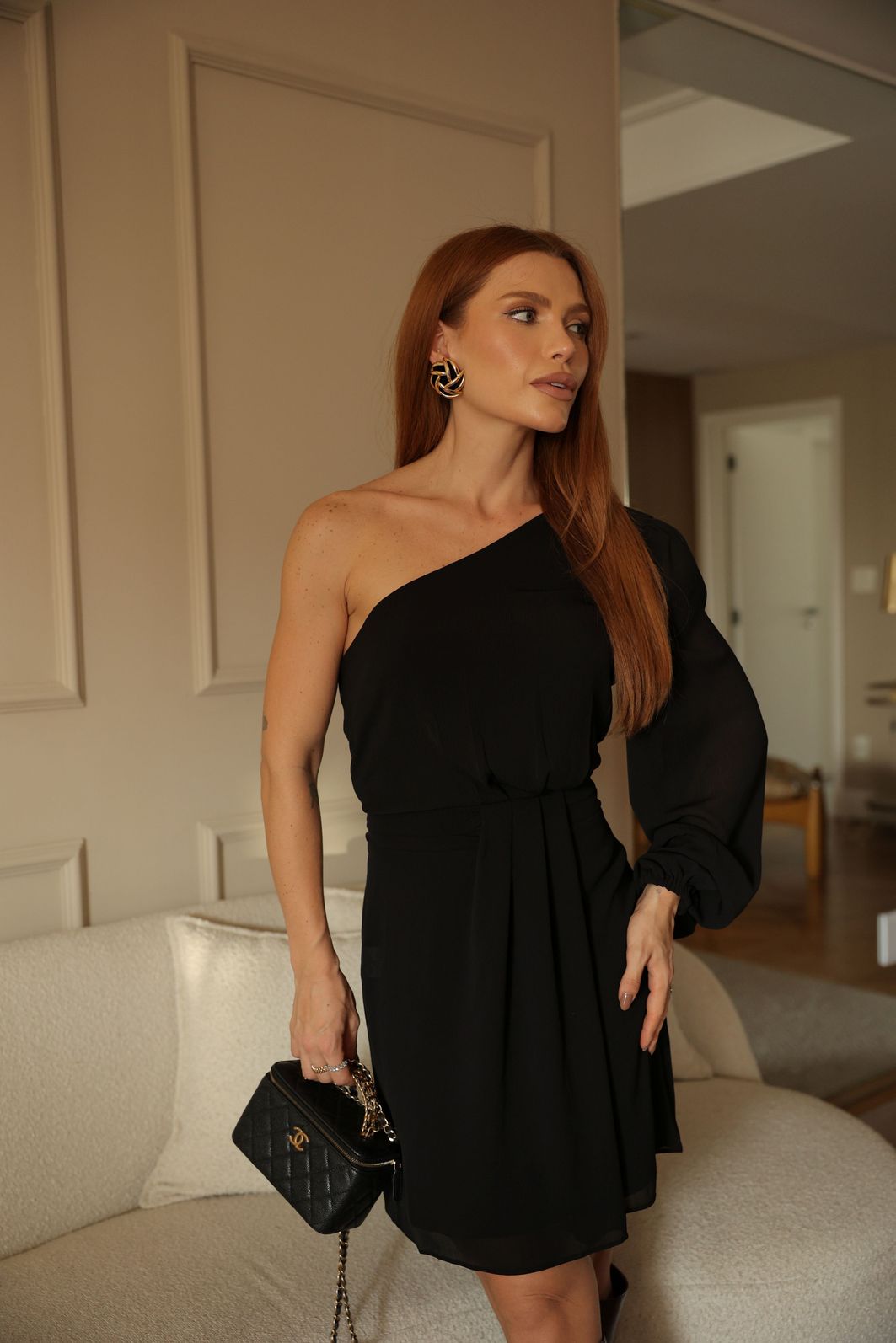 Vestido Yoryu Um Ombro - Donna Ritz