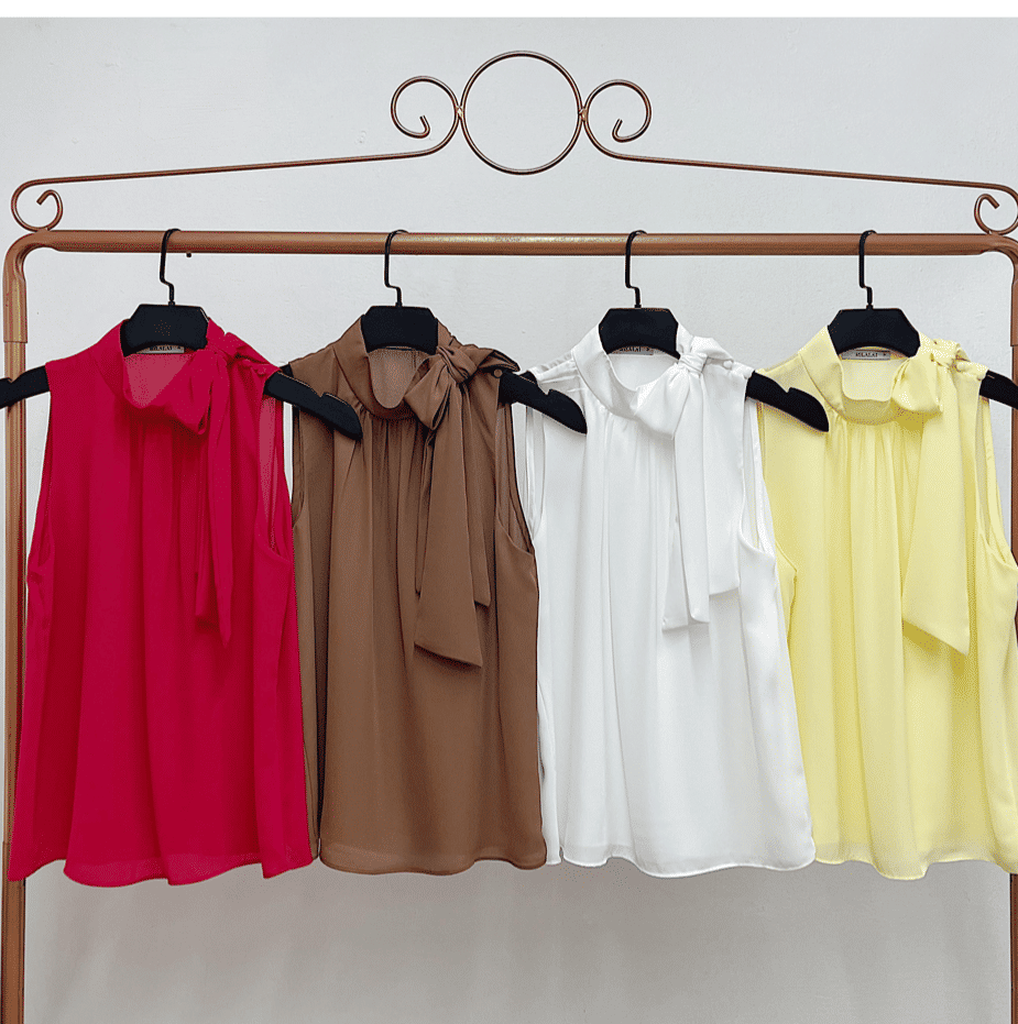 Regata Laço Decote Ombro Botão - Milalai Regata Laço Decote Ombro Botão - Milalai