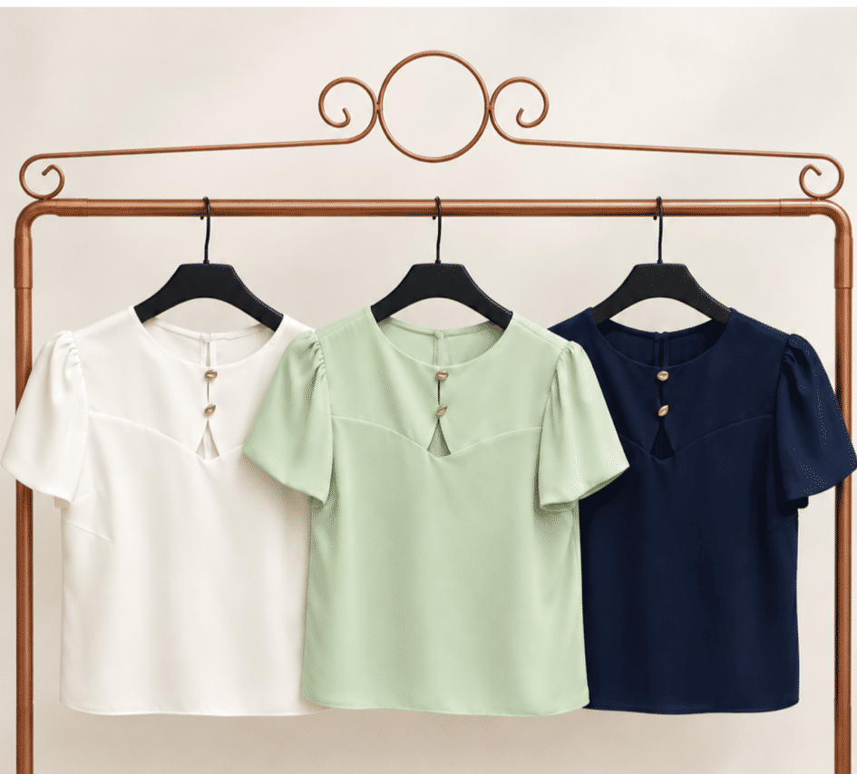 Blusa Crepe Detalhe Vazado E Botões - Milalai Blusa Crepe Detalhe Vazado E Botões - Milalai