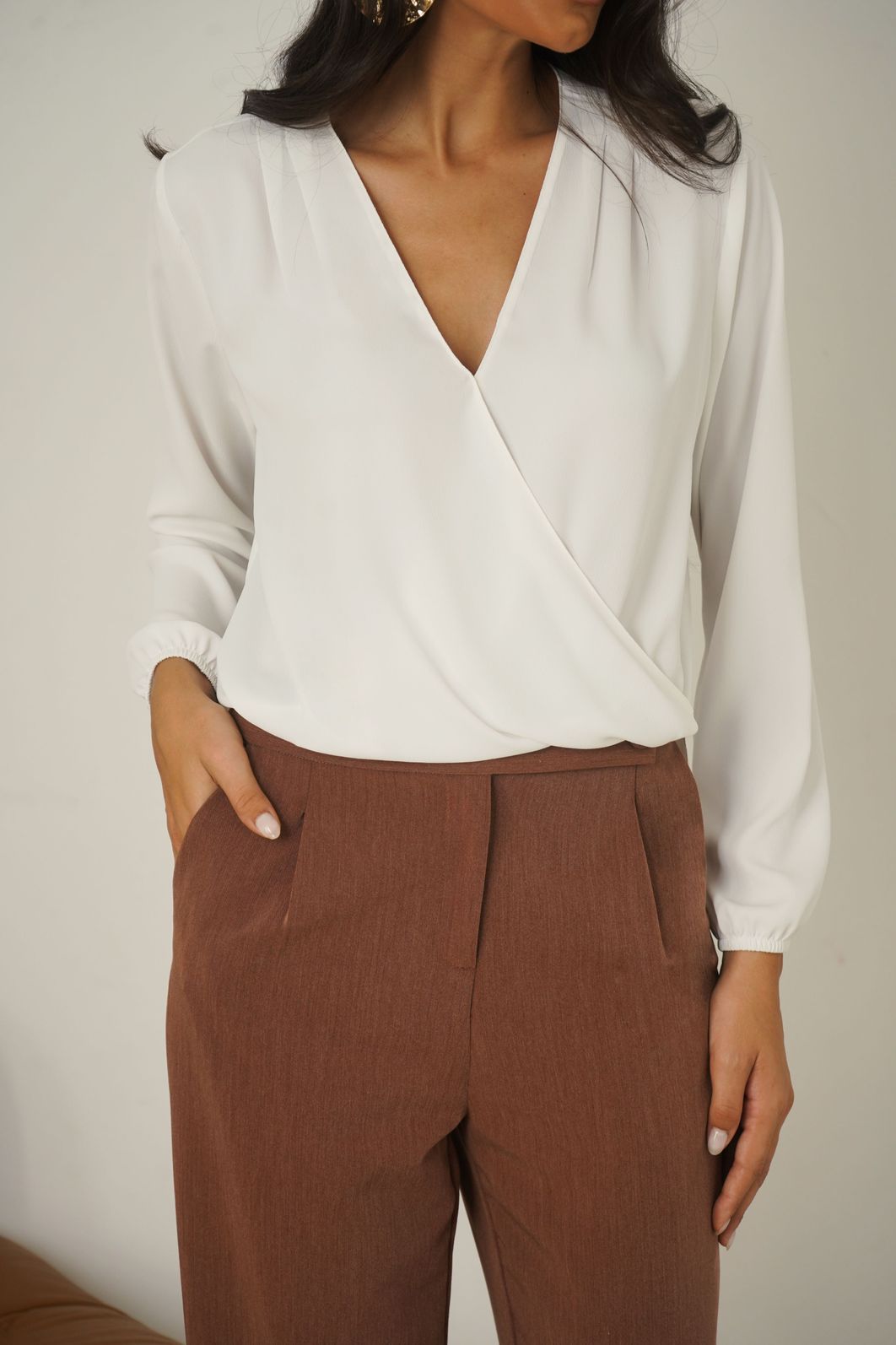 Blusa Transpassado Com Pregas - Donna Ritz Blusa Transpassado Com Pregas - Donna Ritz