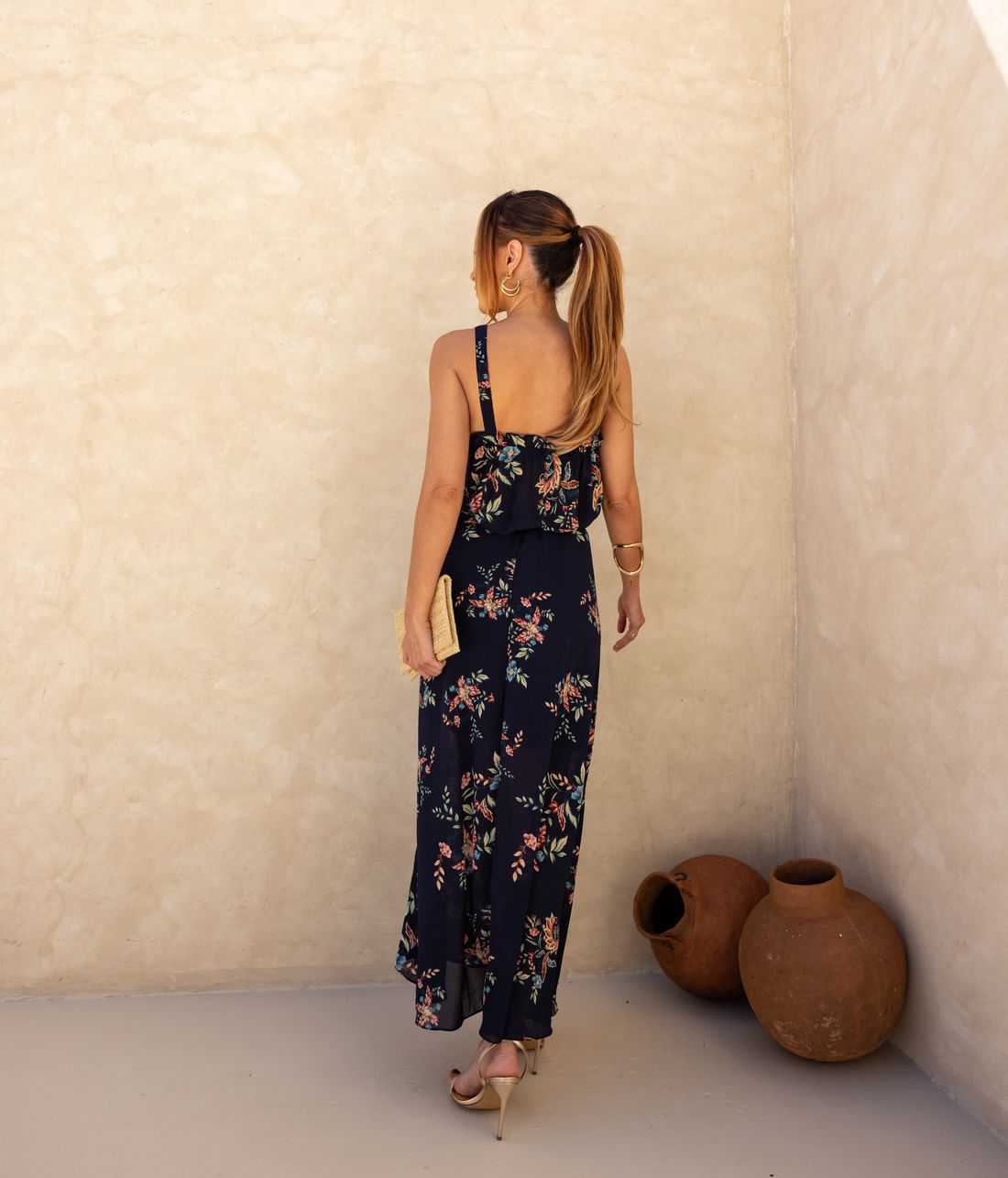 Conjunto Crepe Regata e Saia Floral - Doce Flor