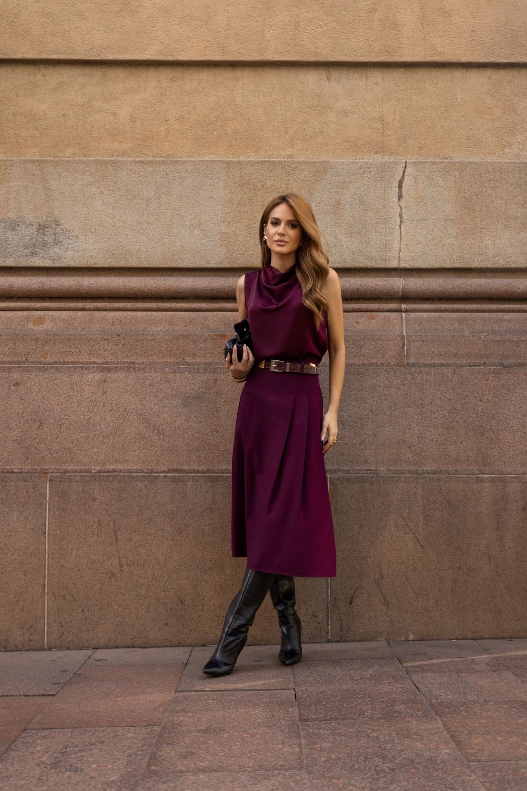 Saia Midi Prega - Doce Flor