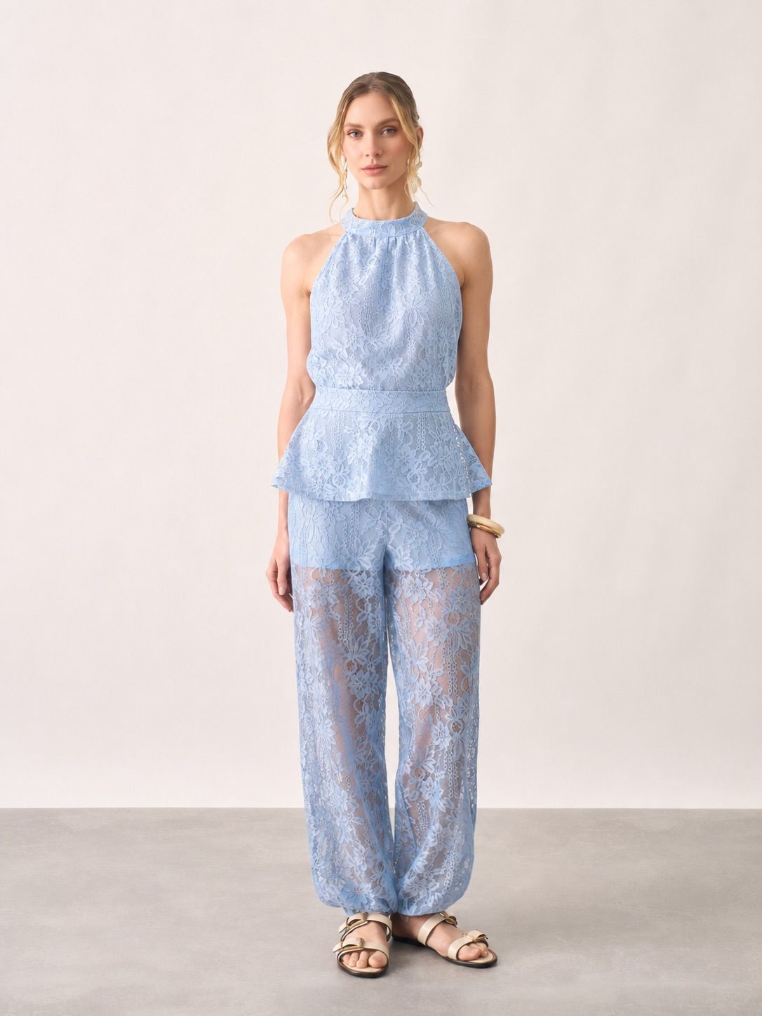 Regata Renda Halter Peplum - Milalai Regata Renda Halter Peplum - Milalai