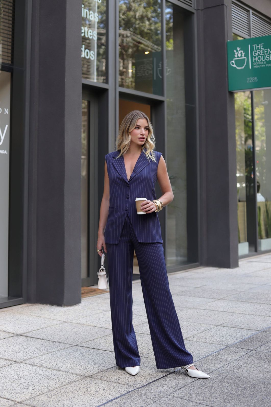 Colete Alfaiataria Risca De Giz - Doce Flor