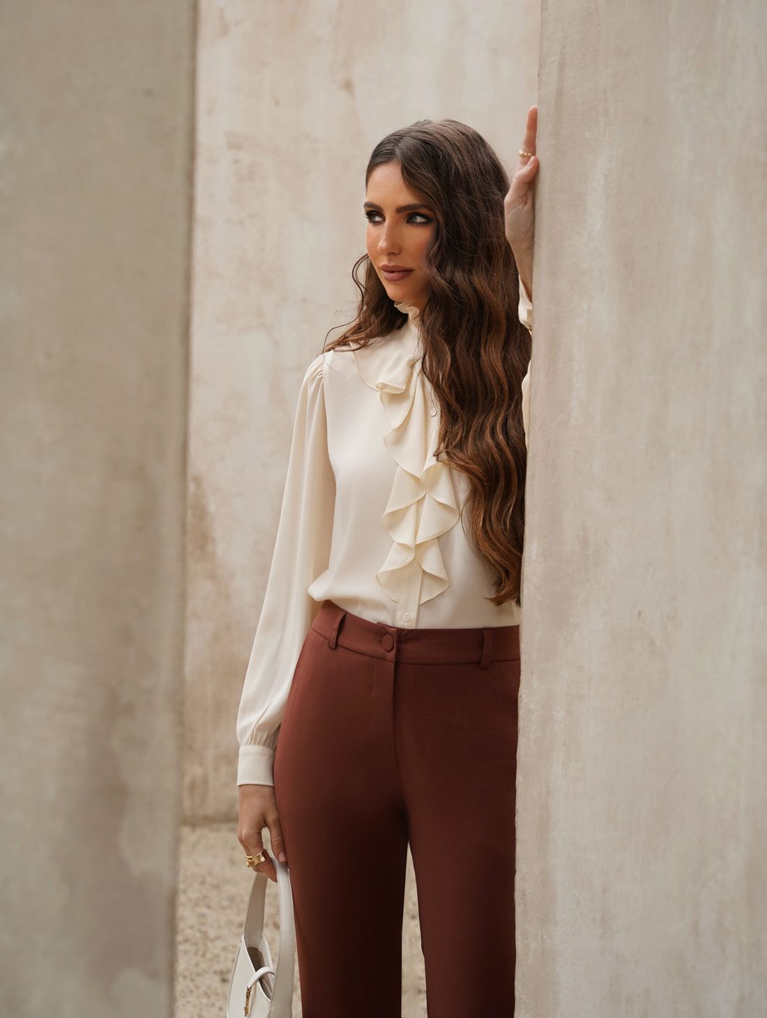 Camisa Crepe Com Jabots - Doce Flor