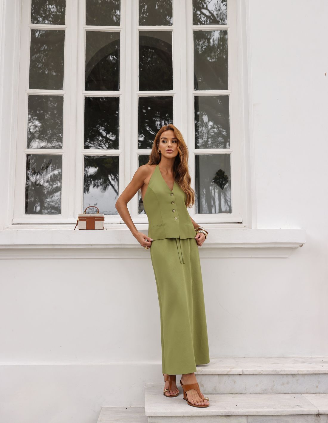 Saia Longa Alfaiataria Viscose  - Doce Flor