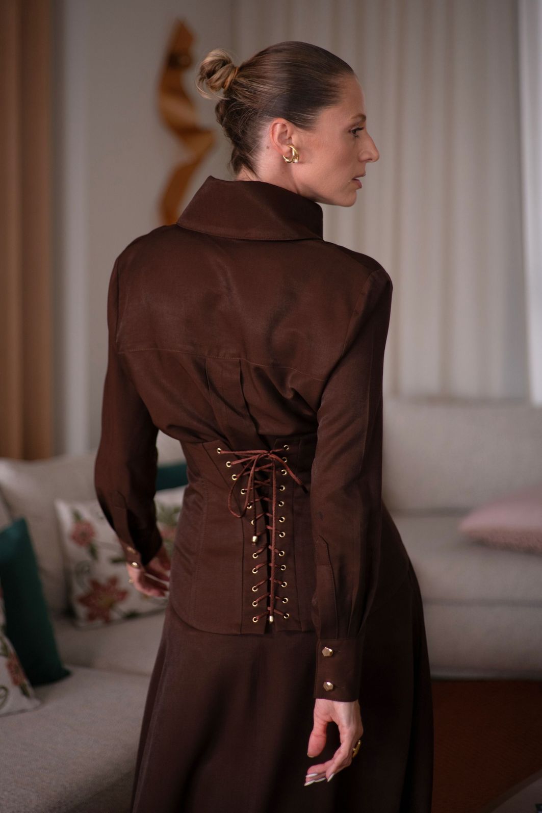 Camisa Feminina Com Corset Viscose - Unique Chic