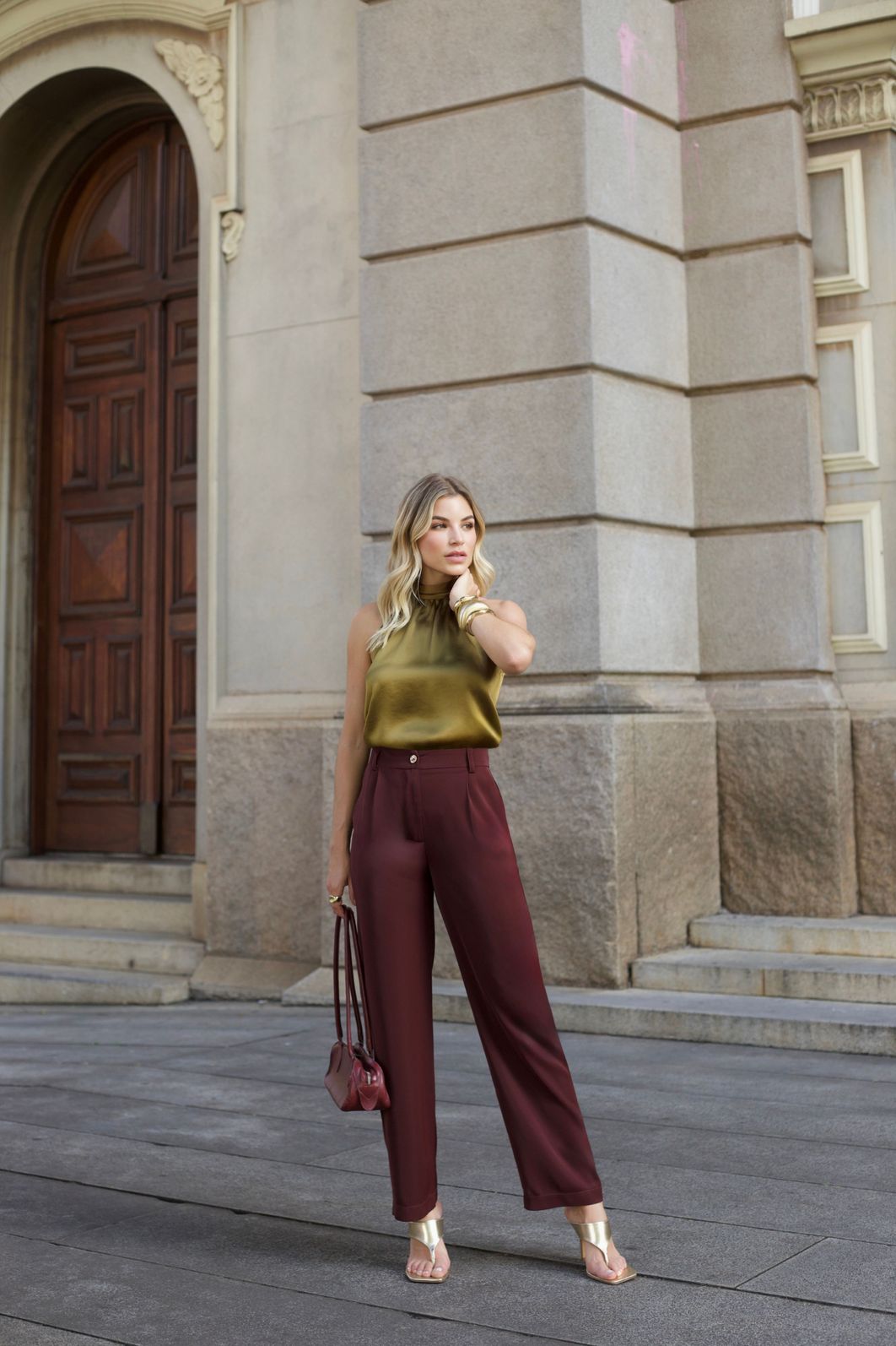 Regata Acetinada Gola Laço - Doce Flor