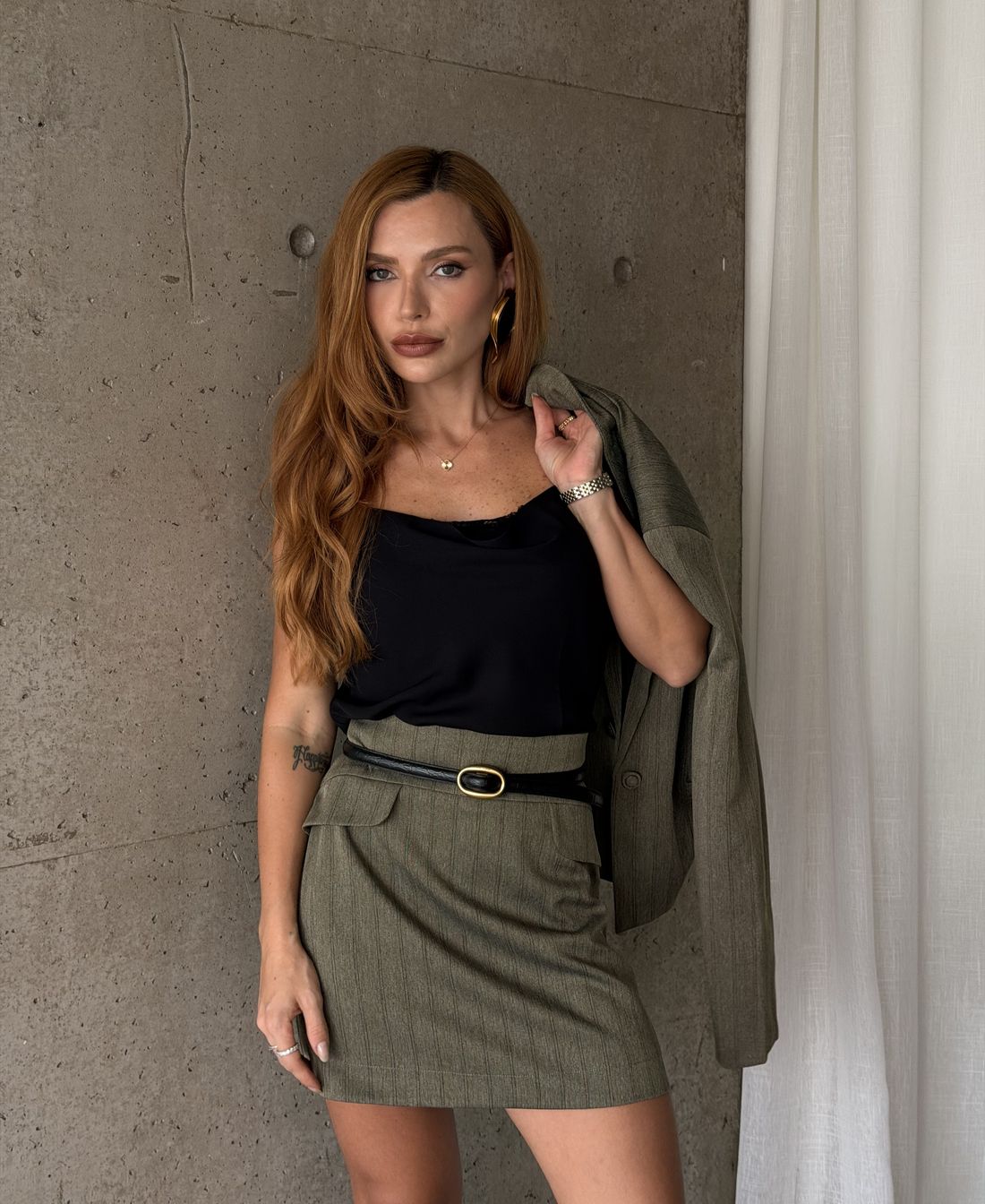 Saia Mini Lapela Listrado - Donna Ritz