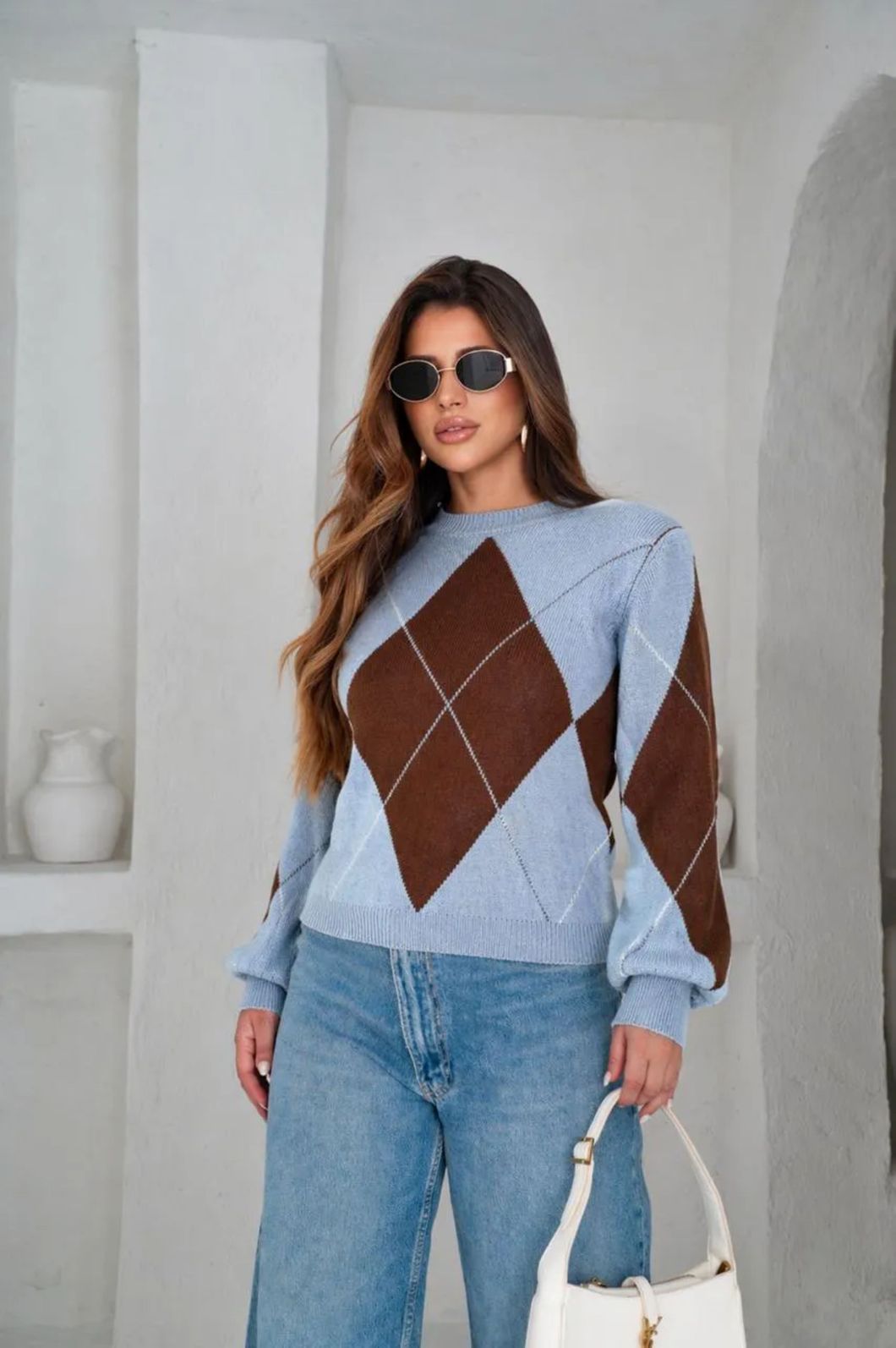 Blusa Tricot Estampa Escocesa Blusa Tricot Estampa Escocesa
