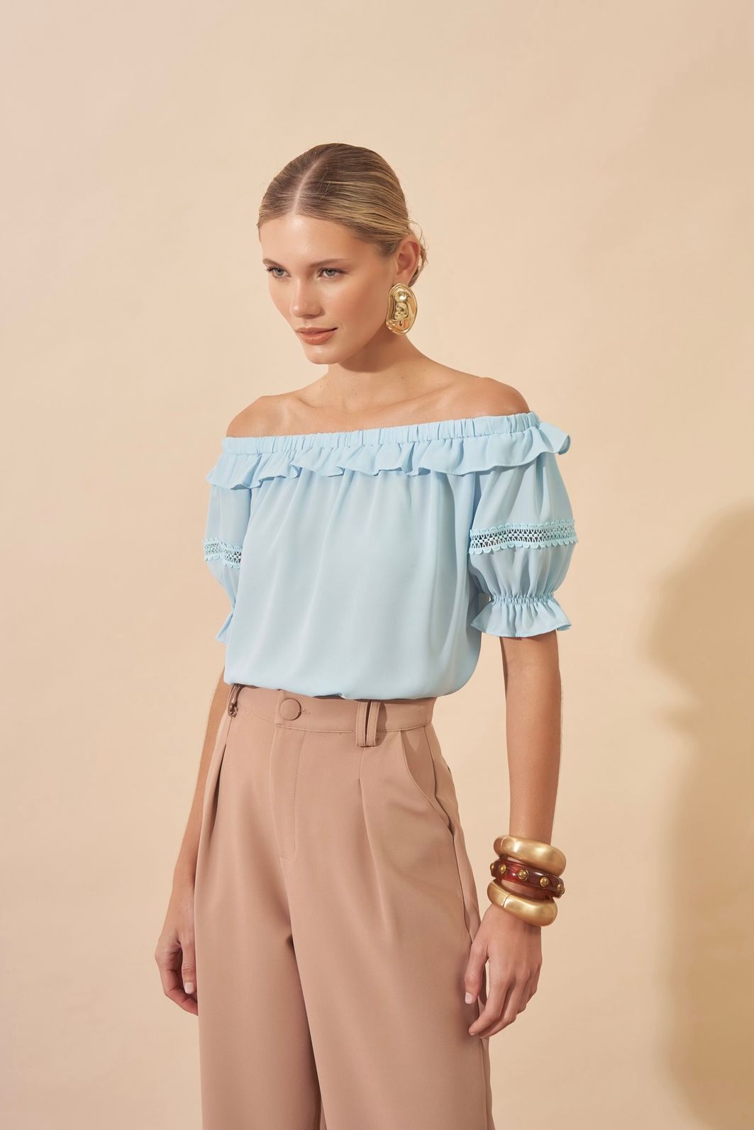 Blusa Ombro a Ombro Babados - Milalai Blusa Ombro a Ombro Babados - Milalai
