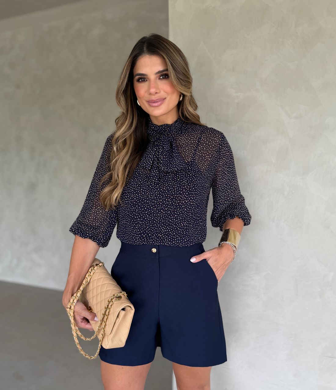 Short Com Martingale E Botões - Doce Flor