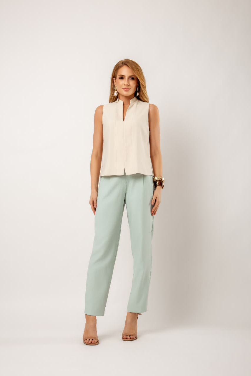 Calça Cenoura Alfaiataria Mista de Viscose - Doce Flor Calça Cenoura Alfaiataria Mista de Viscose - Doce Flor