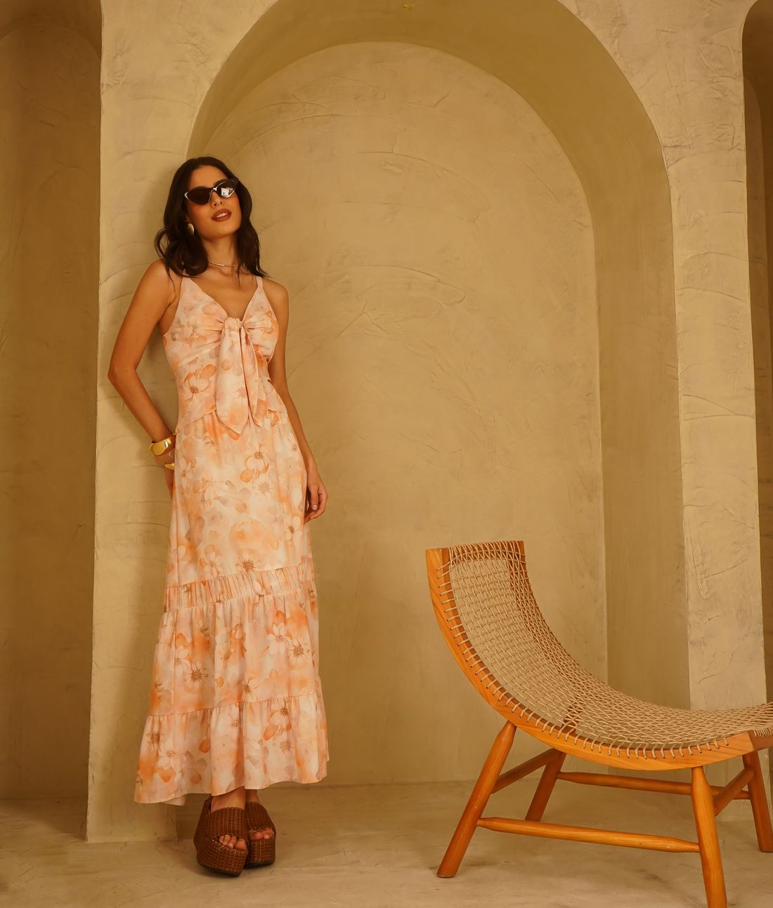 Saia Longa Franzido Floral- Donna Ritz Saia Longa Franzido Floral- Donna Ritz