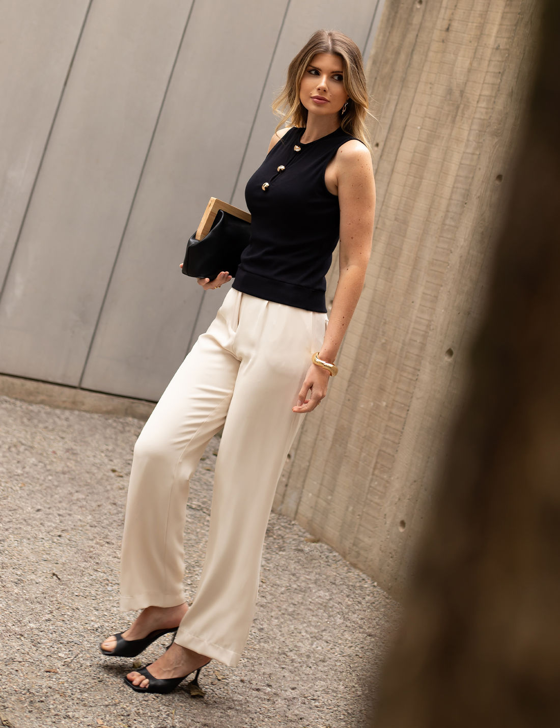 Regata Malha Ribana Botões Orgânico - Unique Chic