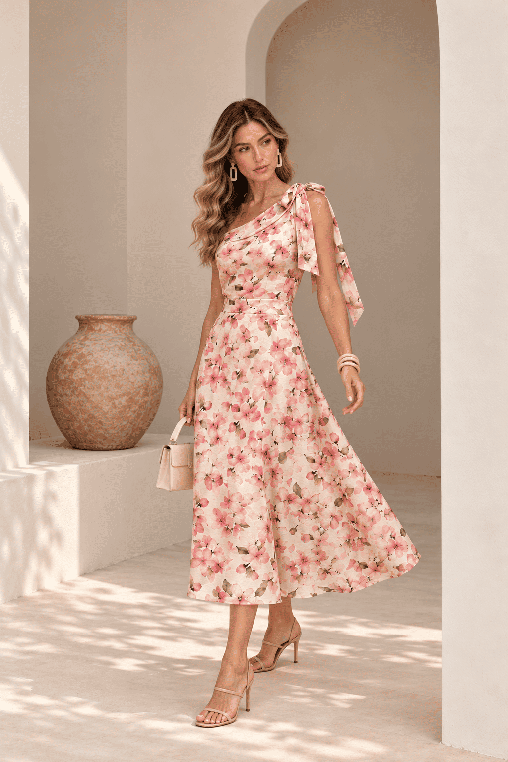 Saia Midi Estampa Floral Fenda - Doce Flor