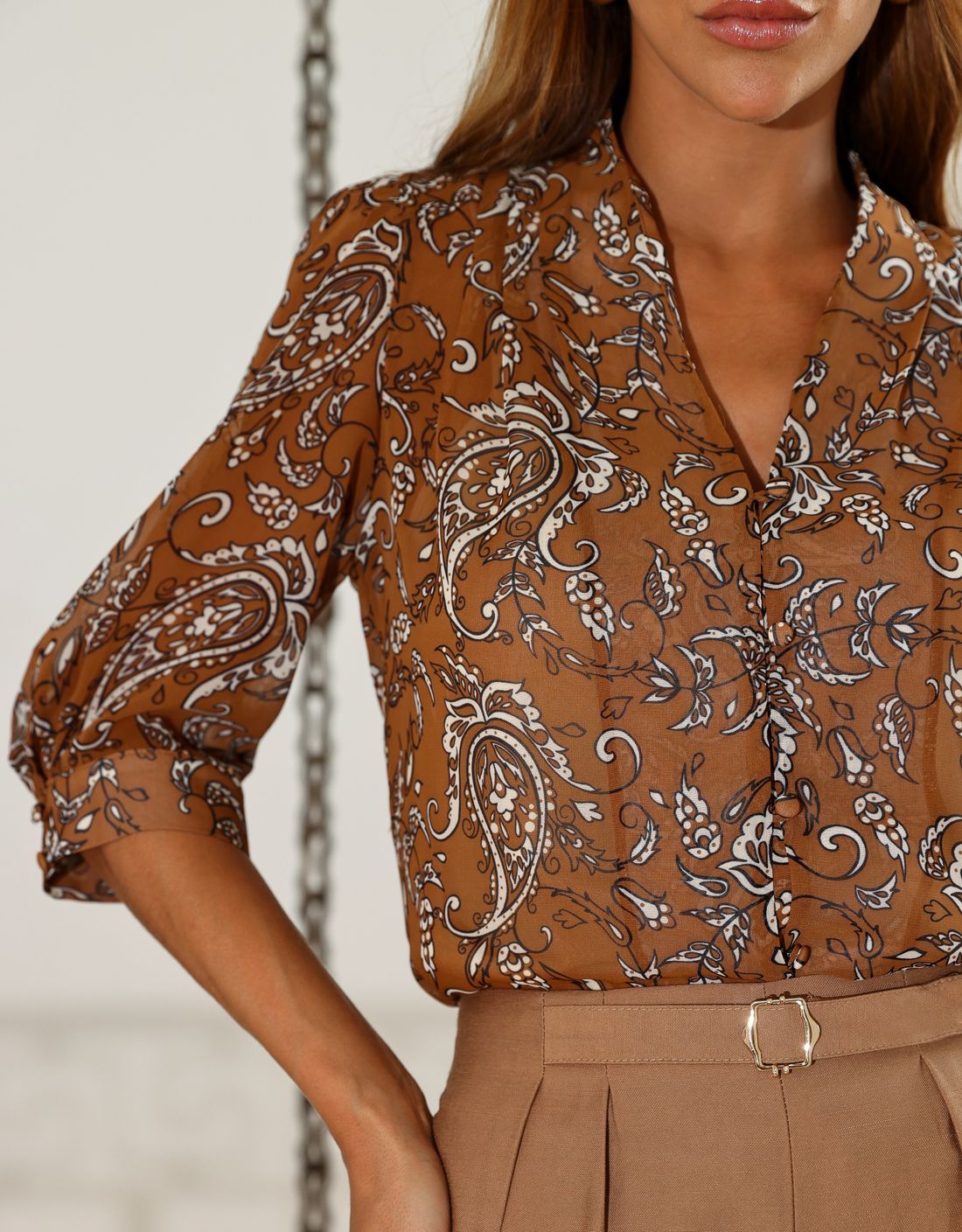 Blusa Manga 3/4 Estampa Cashmere - Doce Flor