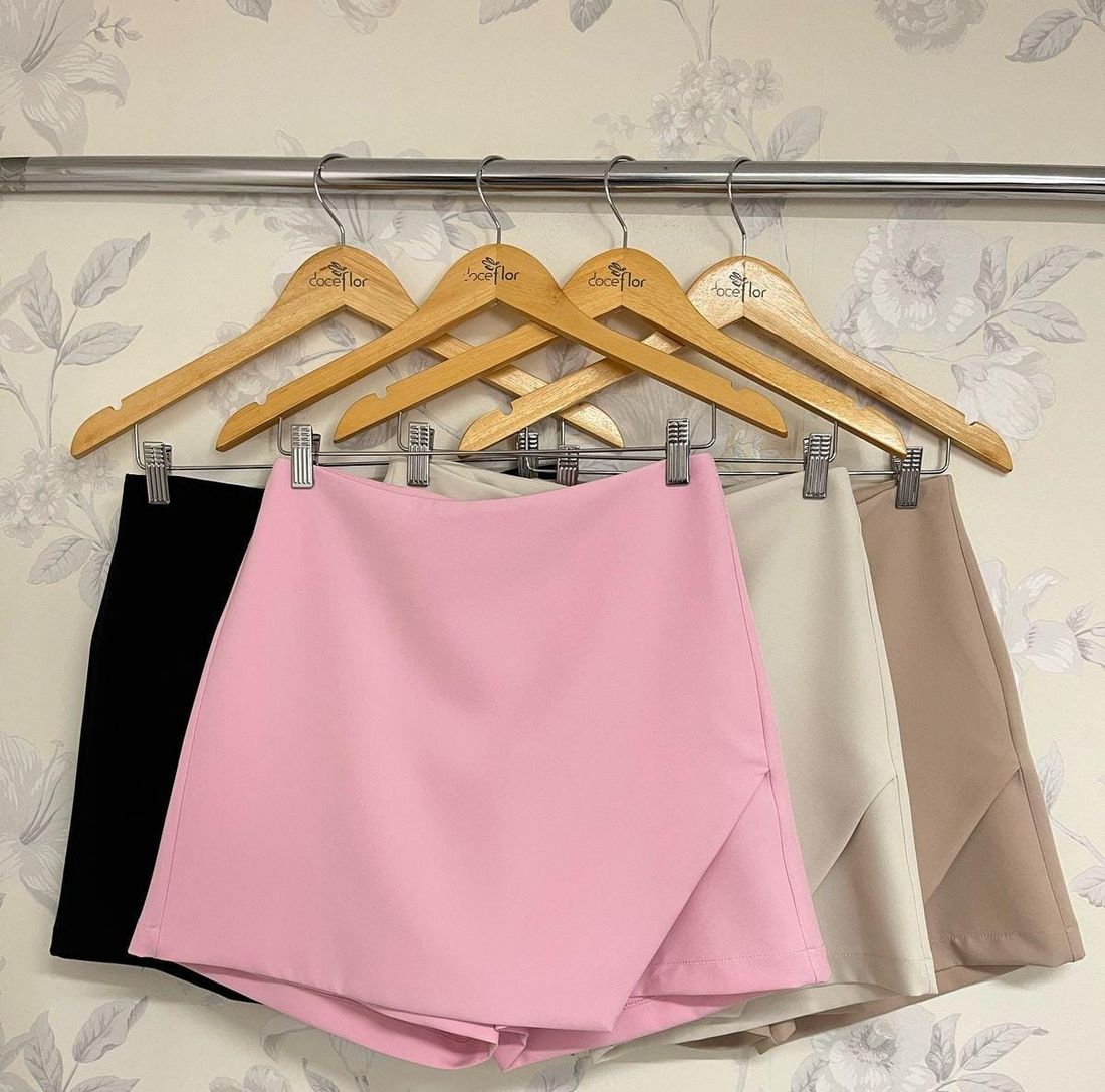 Short Saia Com Assimétrico - Doce Flor