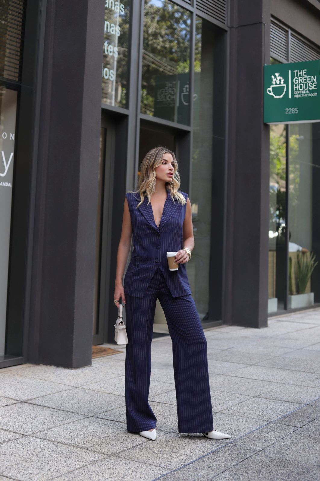 Colete Alfaiataria Risca De Giz - Doce Flor