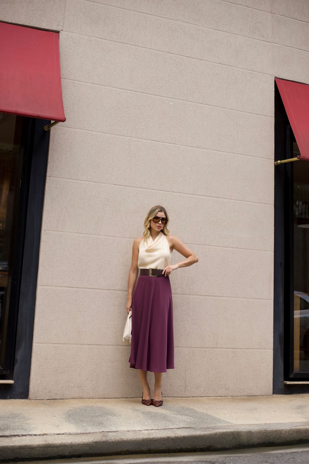 Regata Crepe Degagê Acetinada - Doce Flor