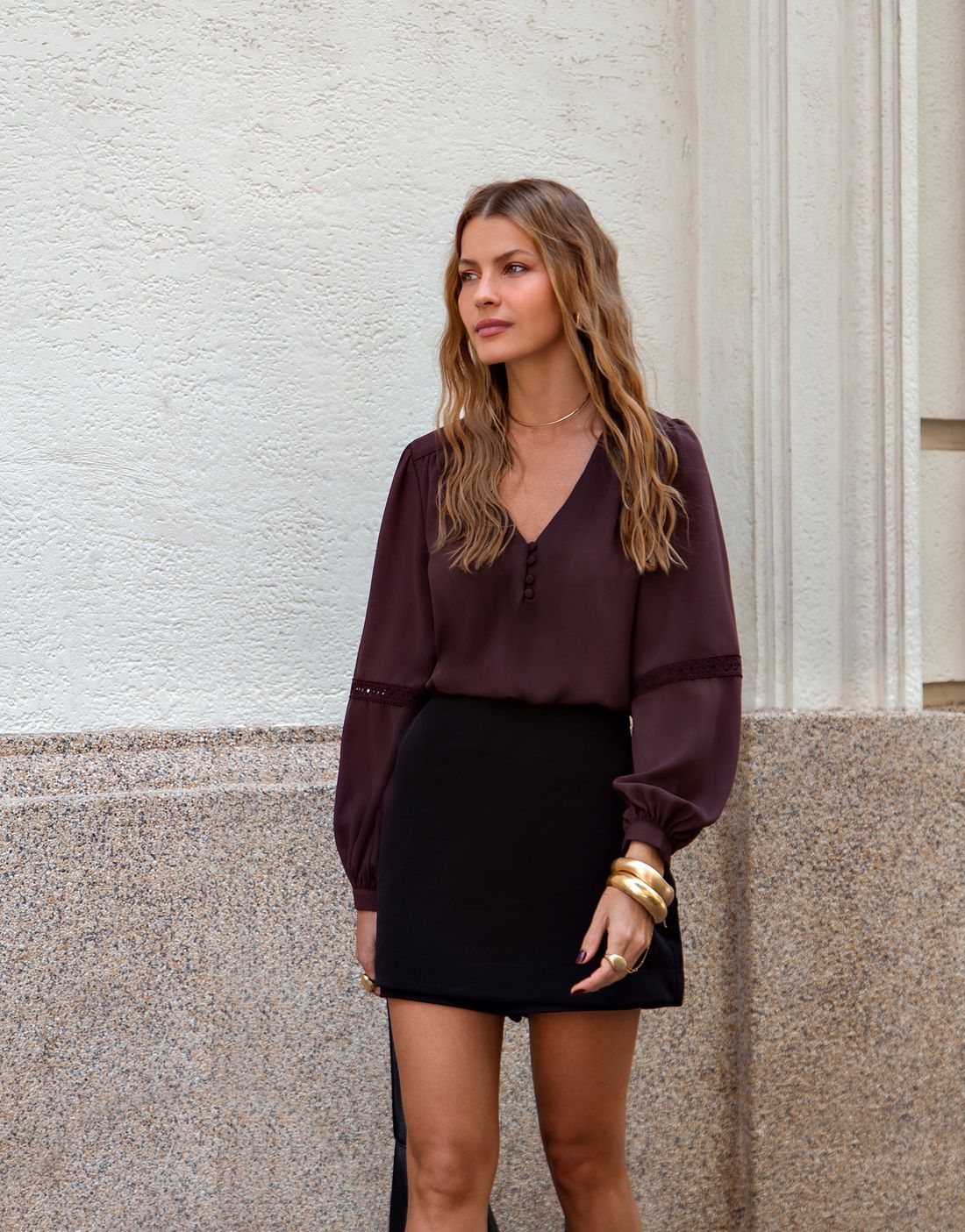 Shorts Saia Alfaiataria Com Zíper - Milalai