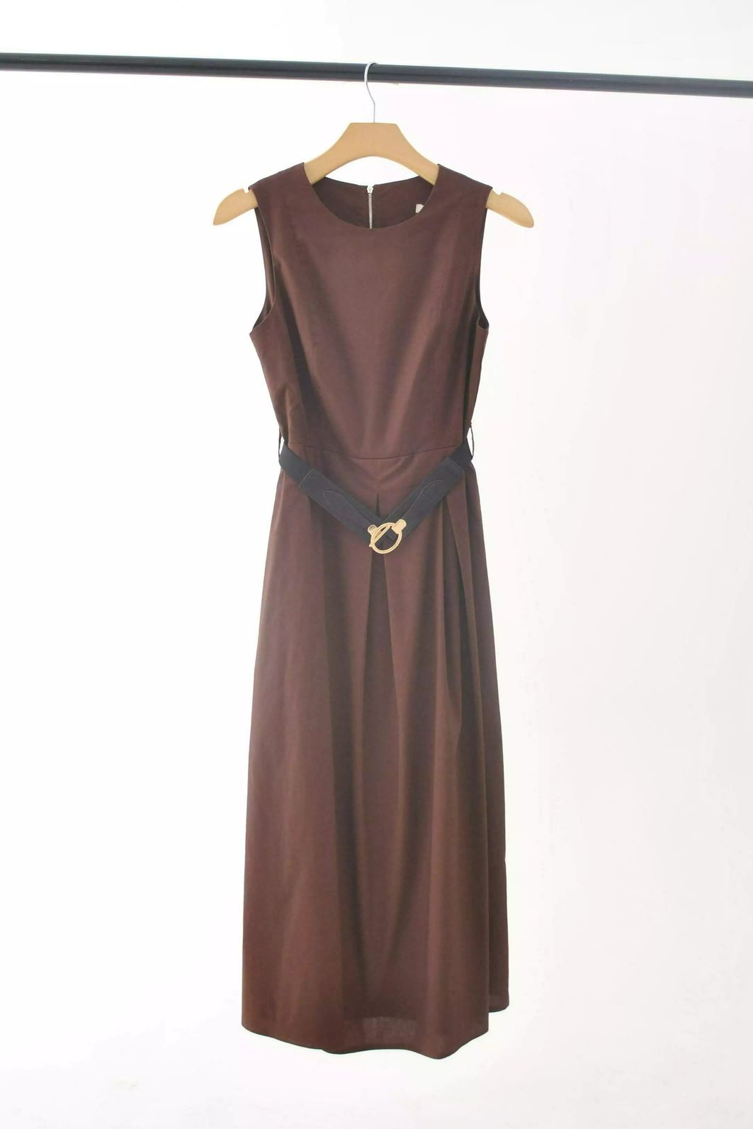 Vestido Tricoline Midi Cinto Vestido Tricoline Midi Cinto