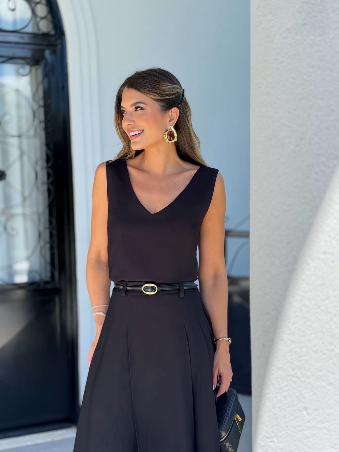 Saia Midi Prega - Doce Flor