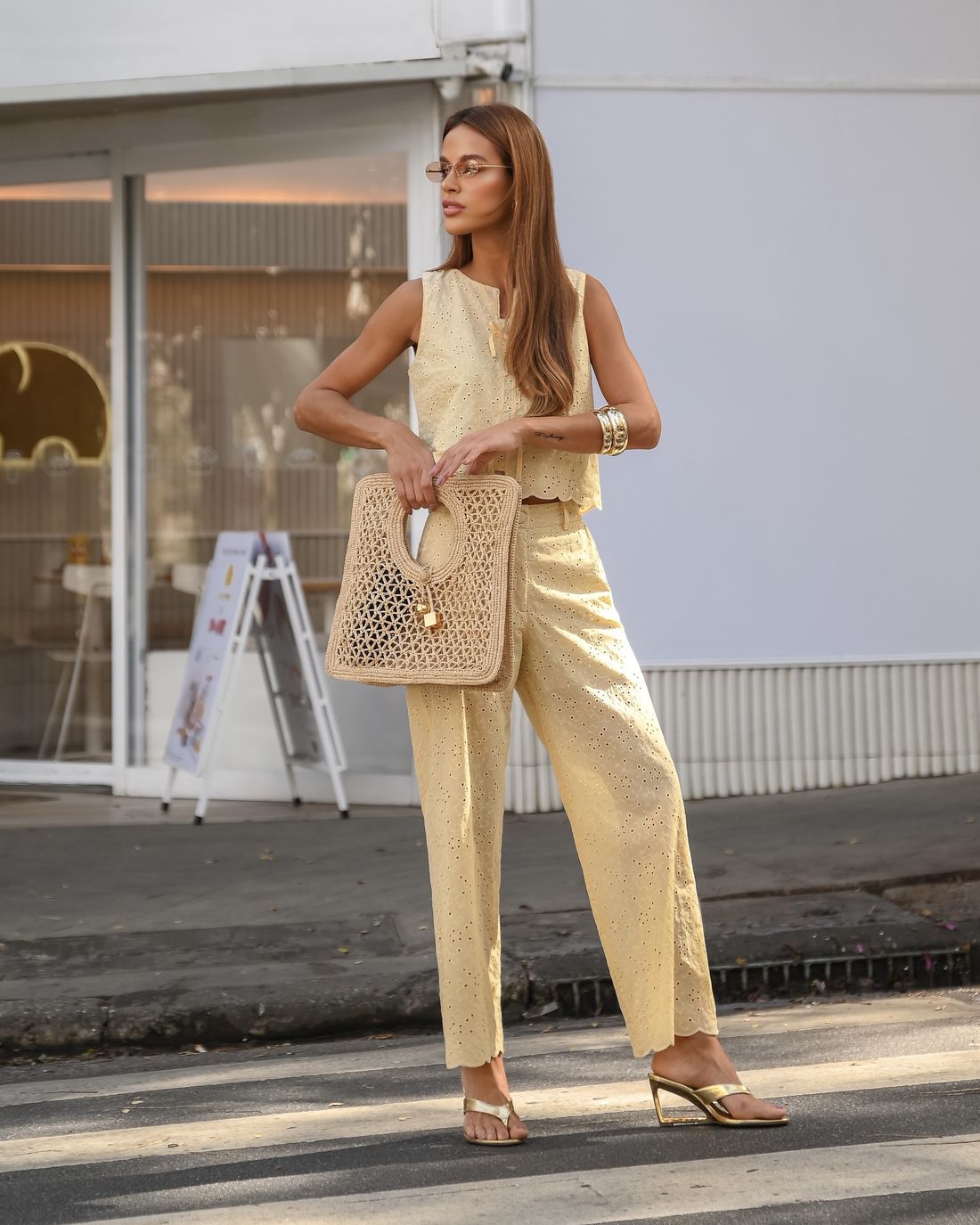 Calça Laise Com Barrado - Doce Flor