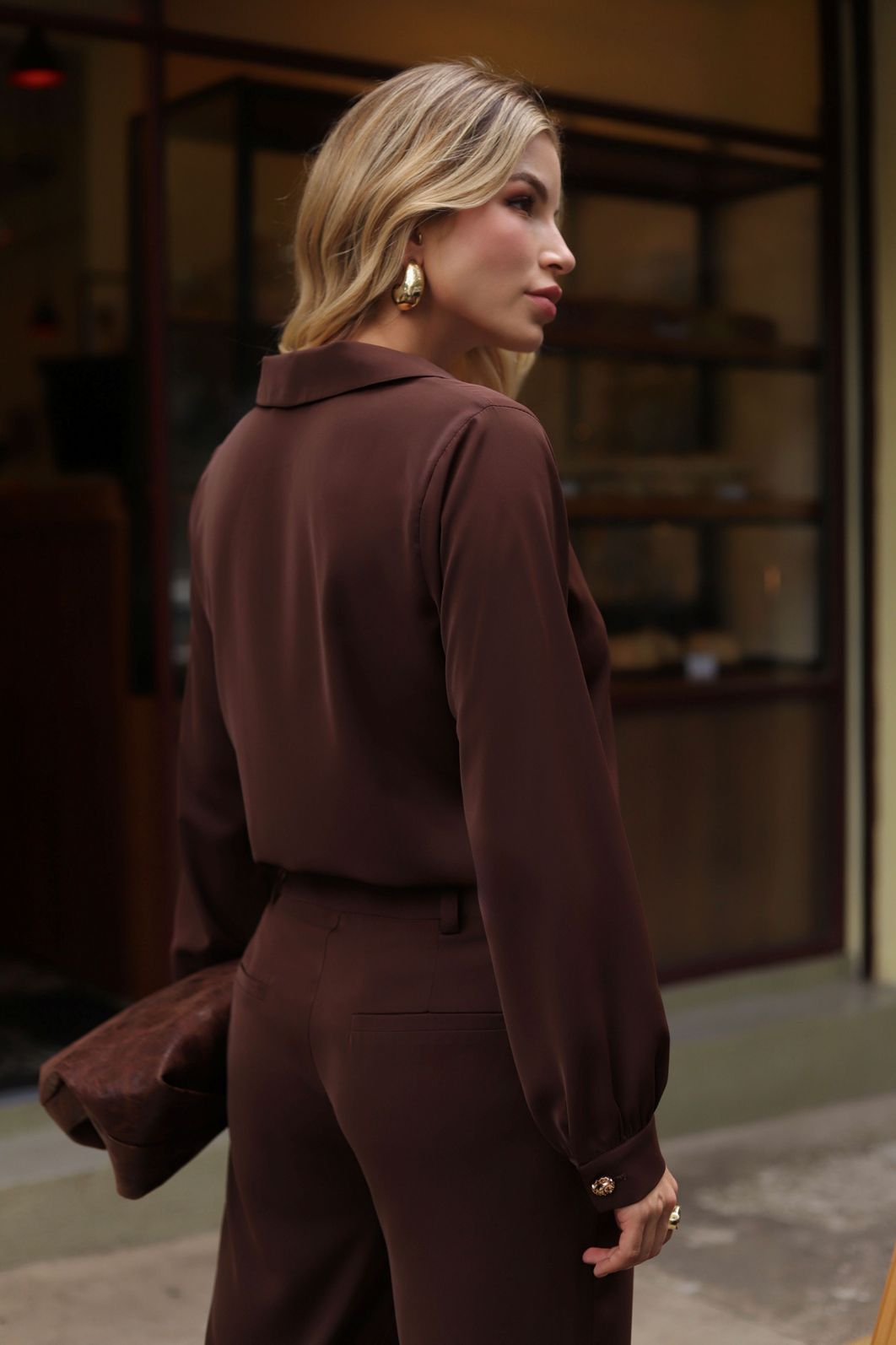 Calça Reta Pregas - Doce Flor