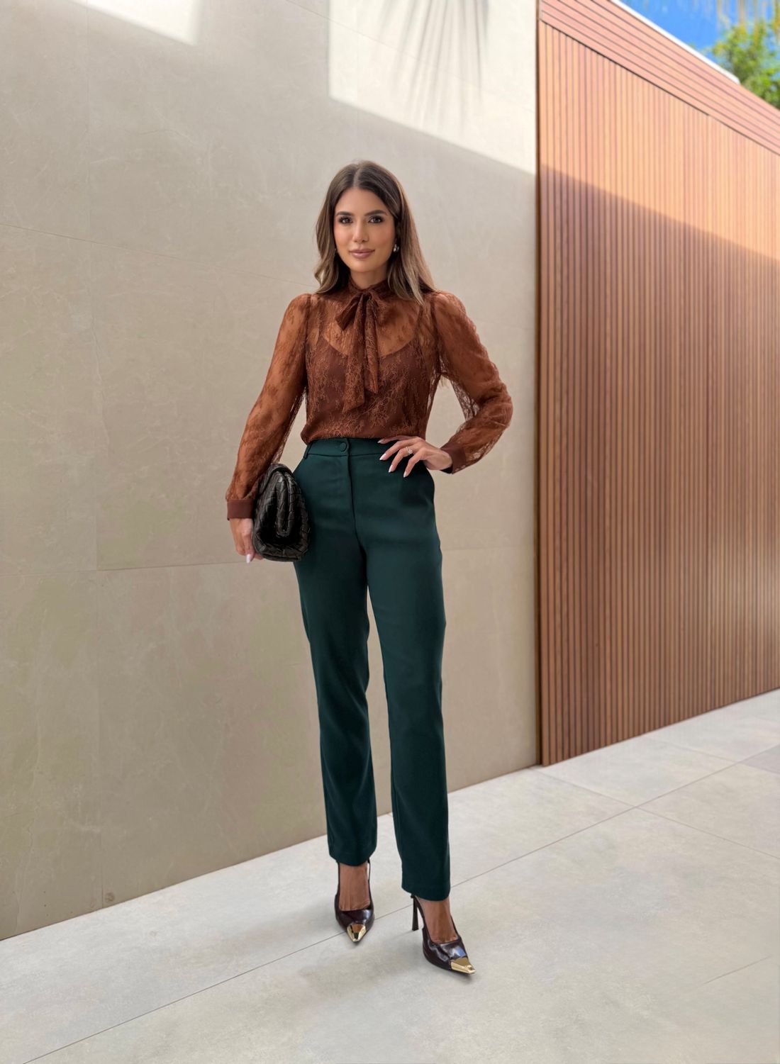 Calça Alfaiataria Twill Com Botão Forrado - Doce Flor