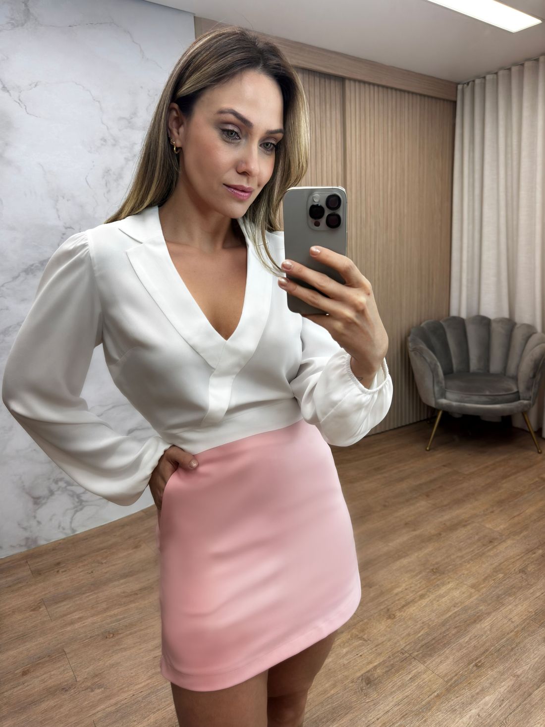 Blusa Cropped Gola Blazer - Donna Ritz Blusa Cropped Gola Blazer - Donna Ritz