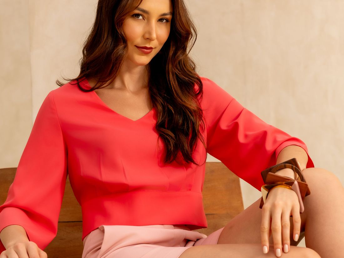 Blusa Crepe Pala Na Cintura - Doce Flor