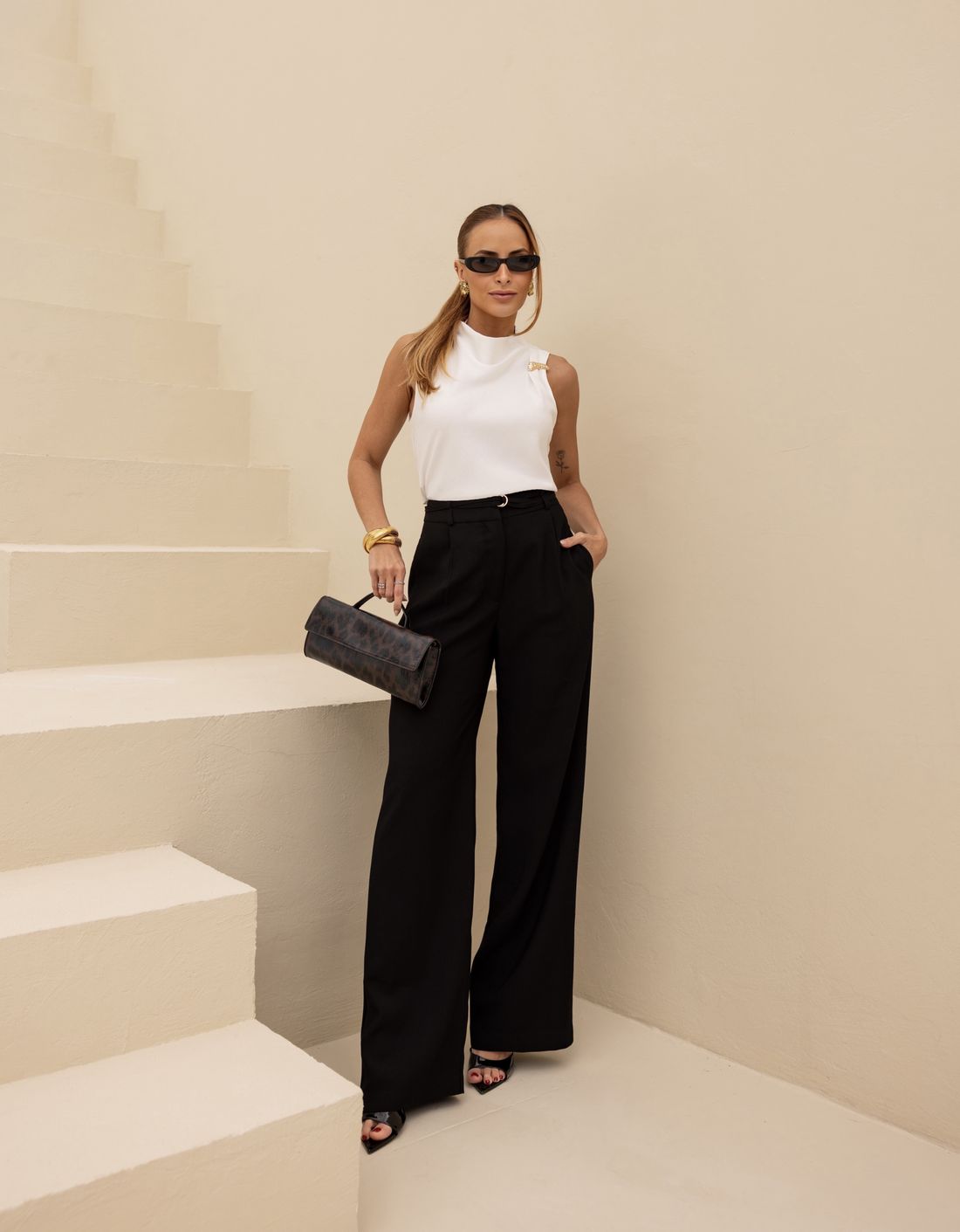 Calça Wide Leg Cinto - Doce Flor Calça Wide Leg Cinto - Doce Flor