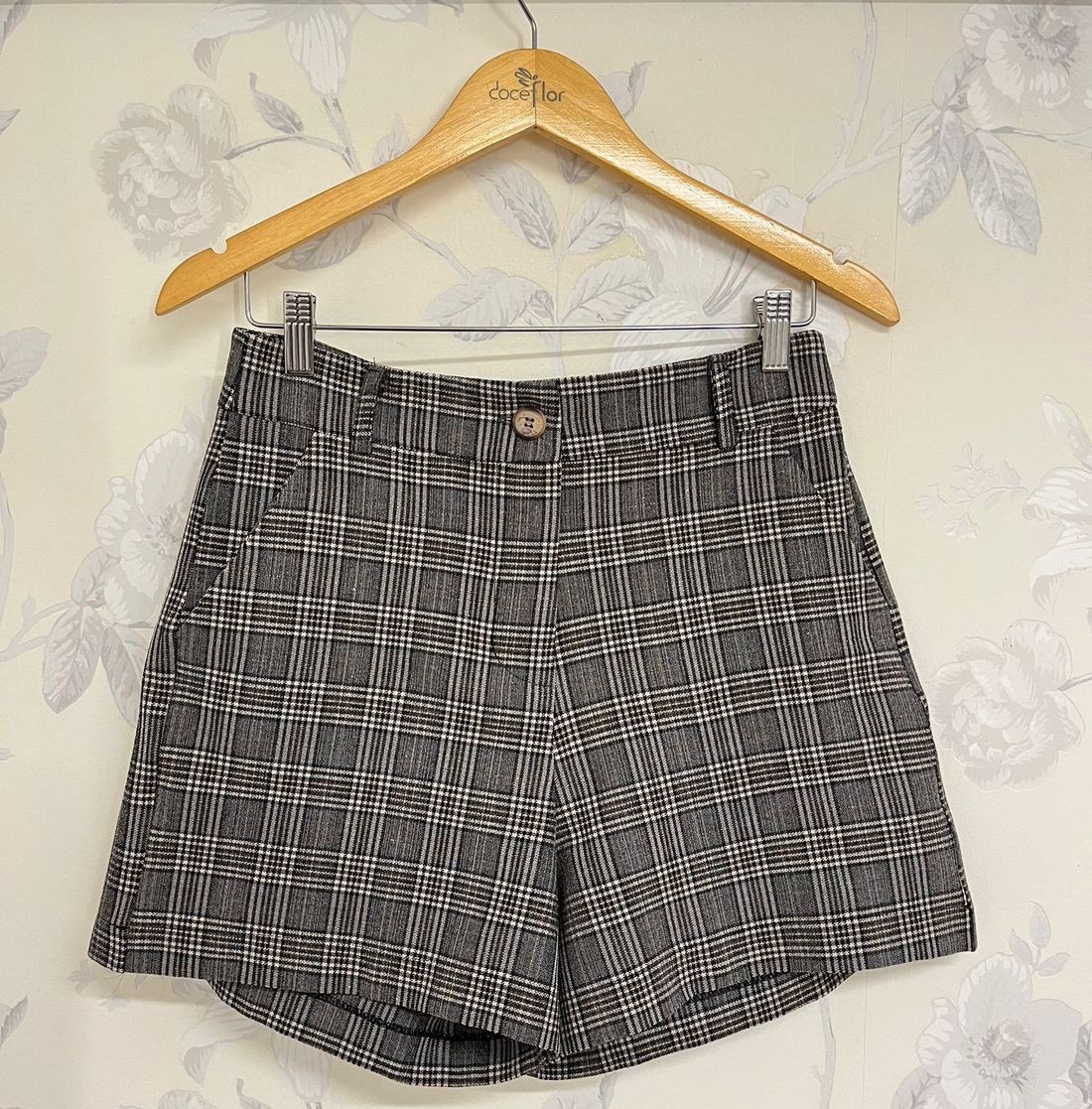 Short Xadrez Com Bolso - Doce Flor