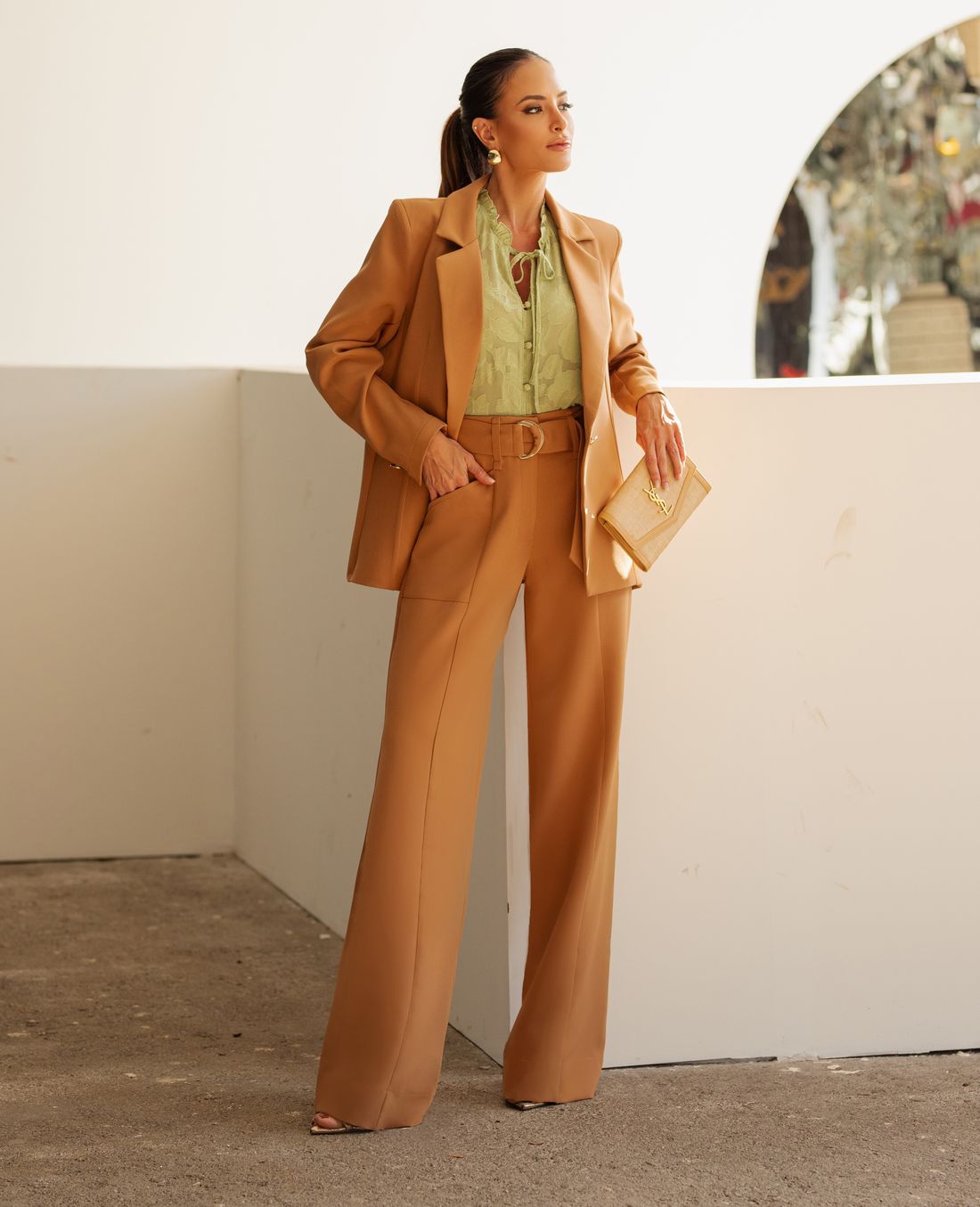 Blusa Em Chiffon Jacquard -Doce Flor Blusa Em Chiffon Jacquard -Doce Flor