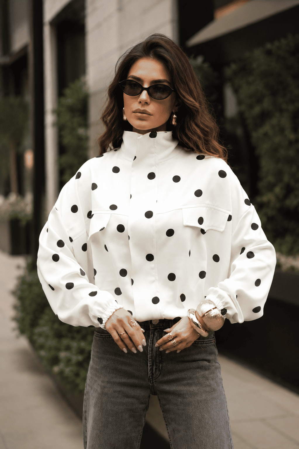 Jaqueta Oversized Poá Jaqueta Oversized Poá