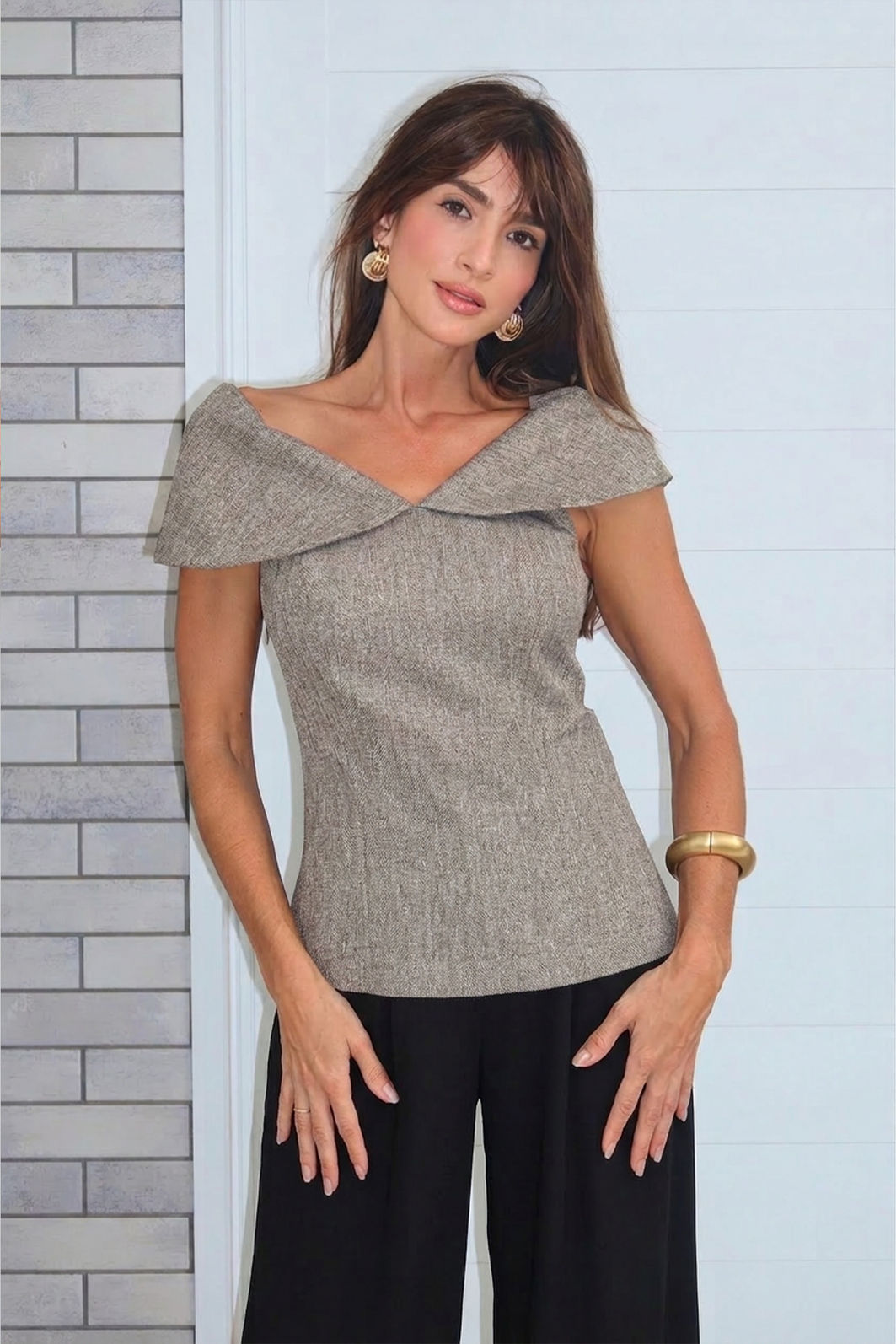 Blusa Tweed Peplum - Unique Chic Blusa Tweed Peplum - Unique Chic