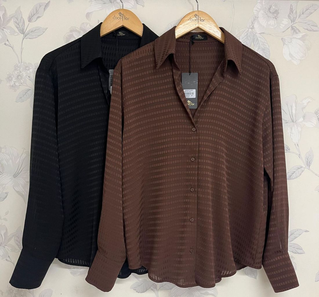 Camisa Crepe Social Maquinetada - Doce Flor