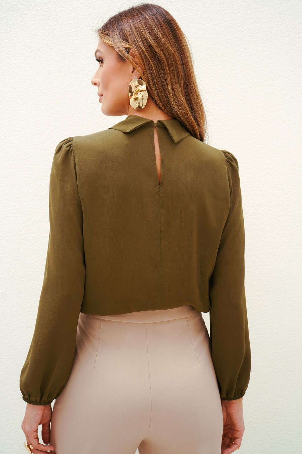 Blusa Crepe Yoryu Drapeado - Donna Ritz