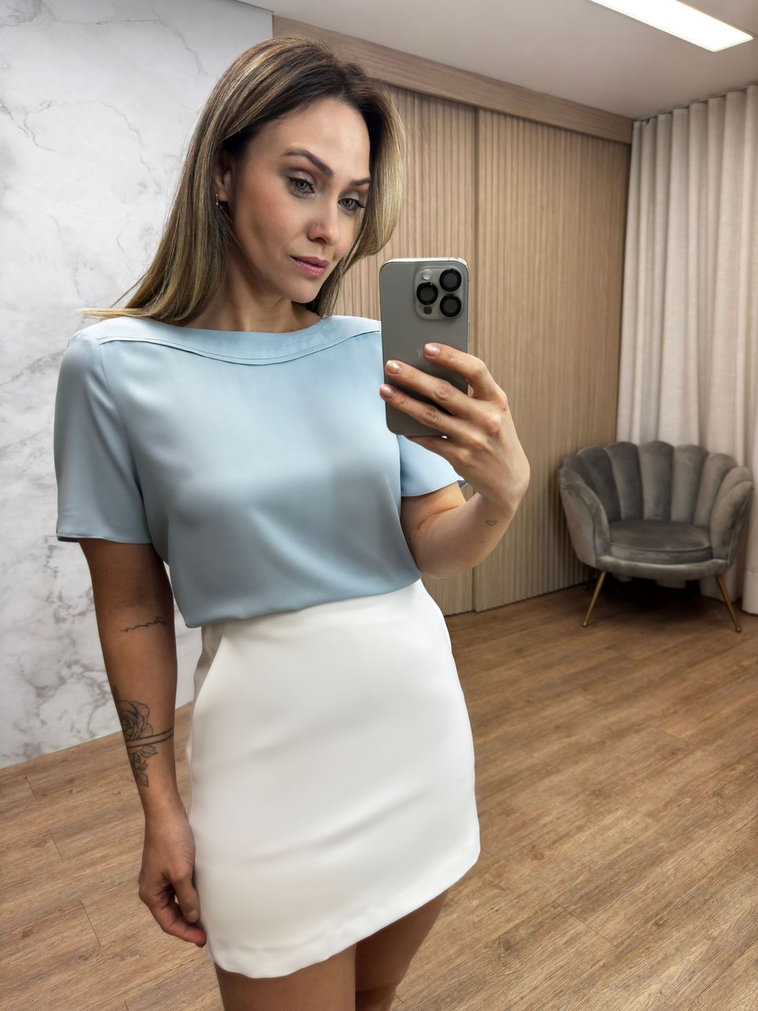 Blusa Crepe Decote Canoa - Donna Ritz Blusa Crepe Decote Canoa - Donna Ritz