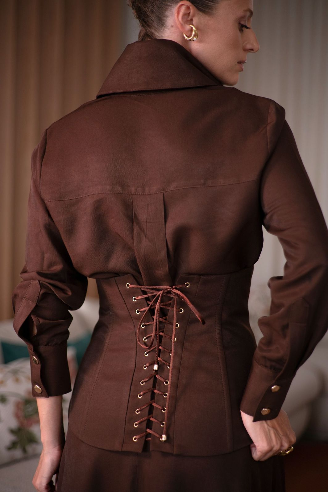 Camisa Feminina Com Corset Viscose - Unique Chic