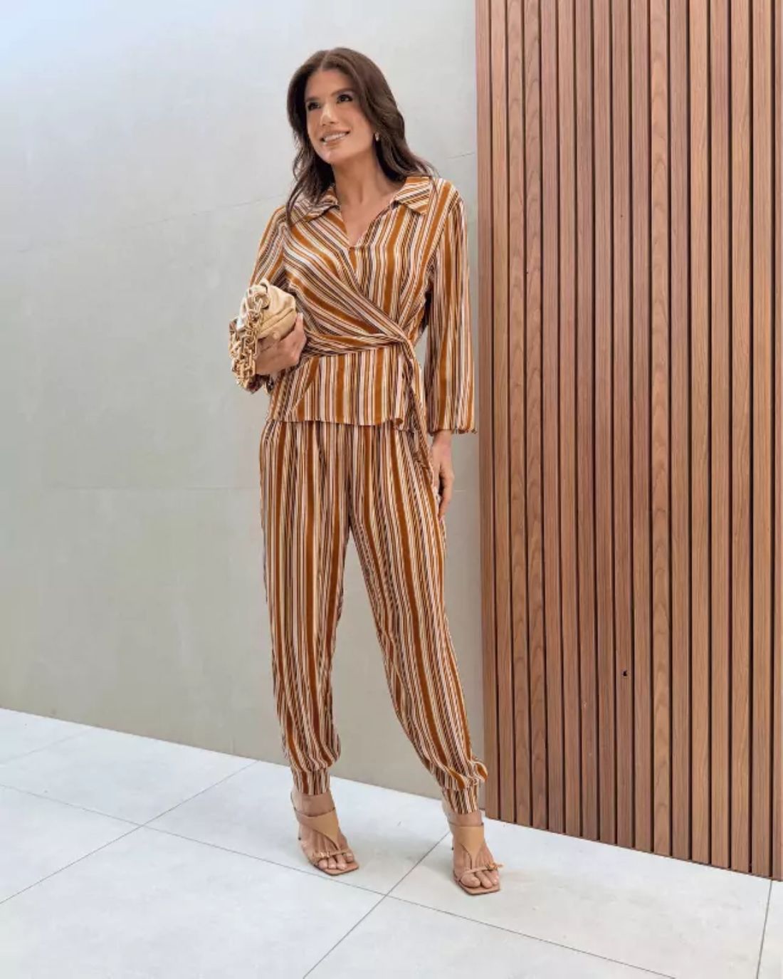 Blusa Listrada Transpassada - Donna Ritz