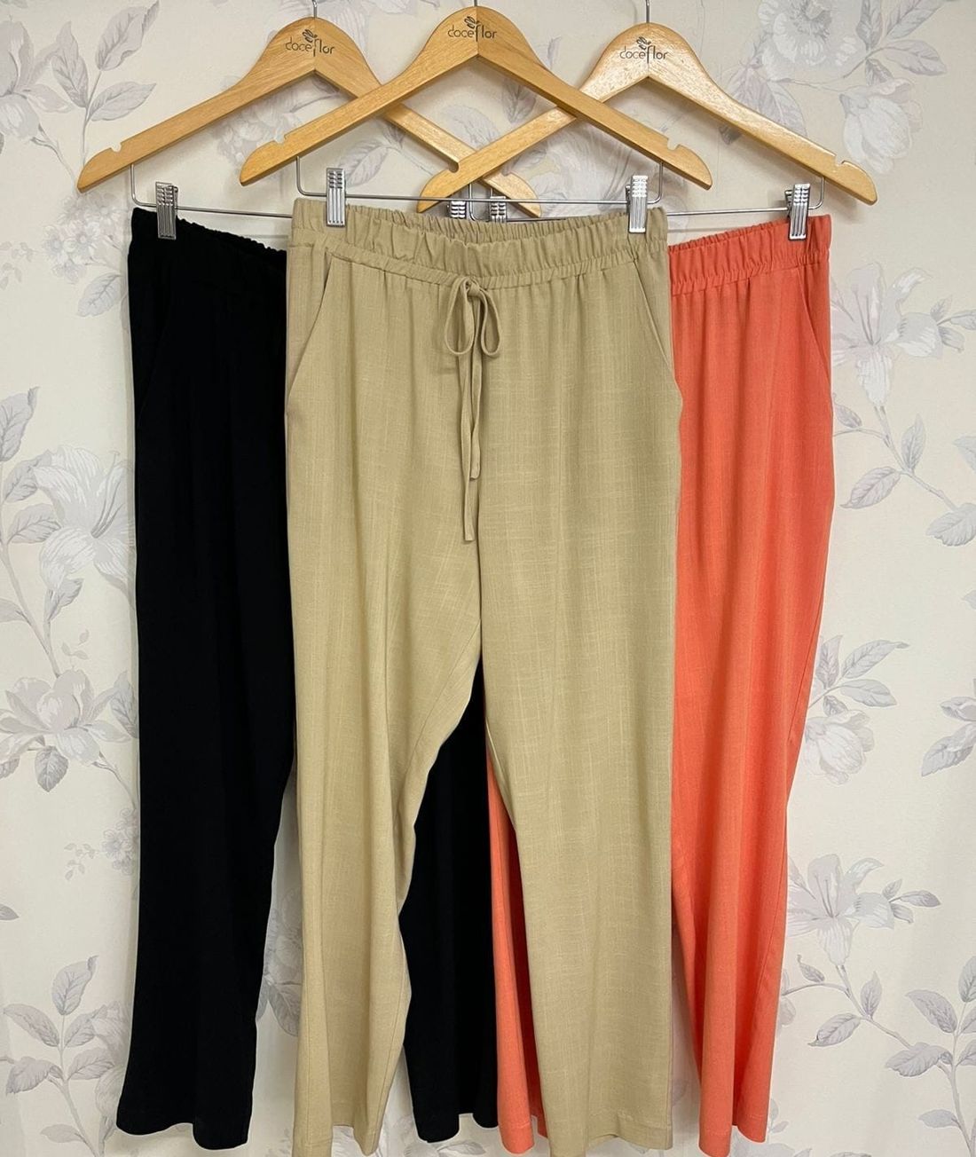 Calça Amarração E Elástico Cós- Doce Flor