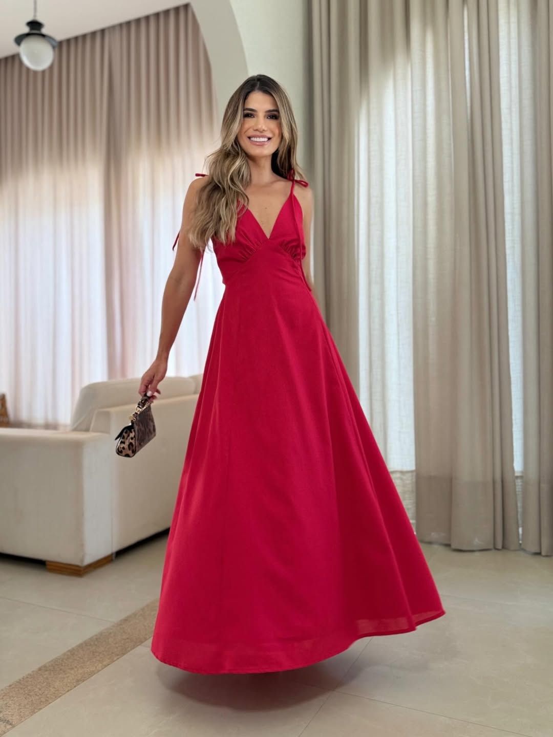 Vestido Viscolinho Amarração Nas Costas - Reve Brand