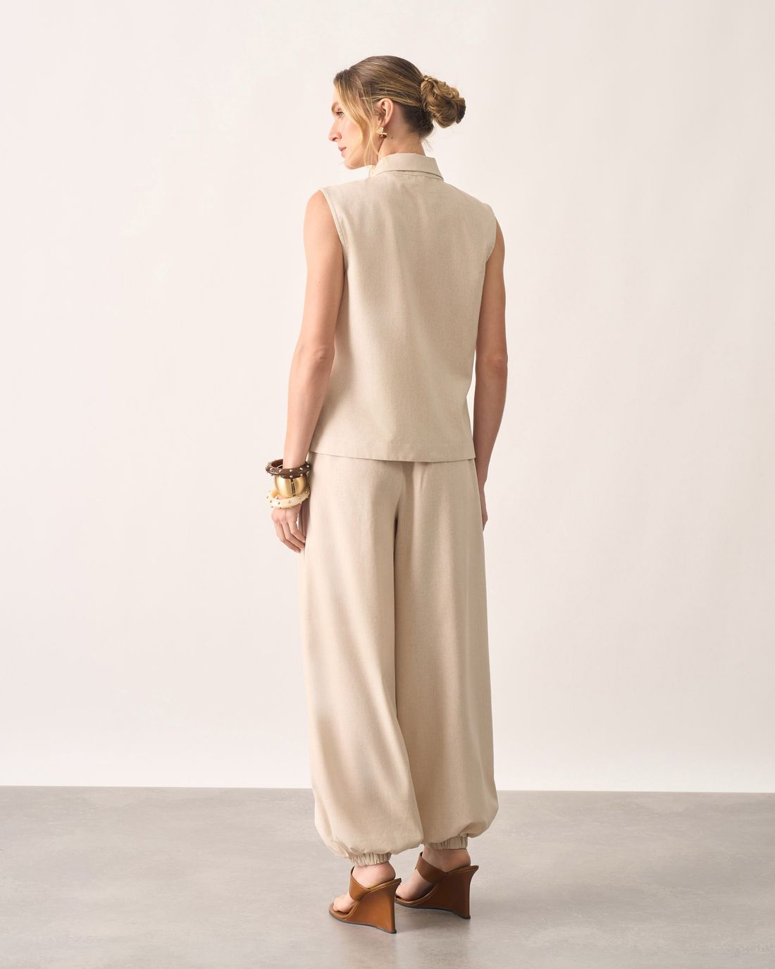 Calça Aladim Viscolinho Lastex - Milalai Calça Aladim Viscolinho Lastex - Milalai